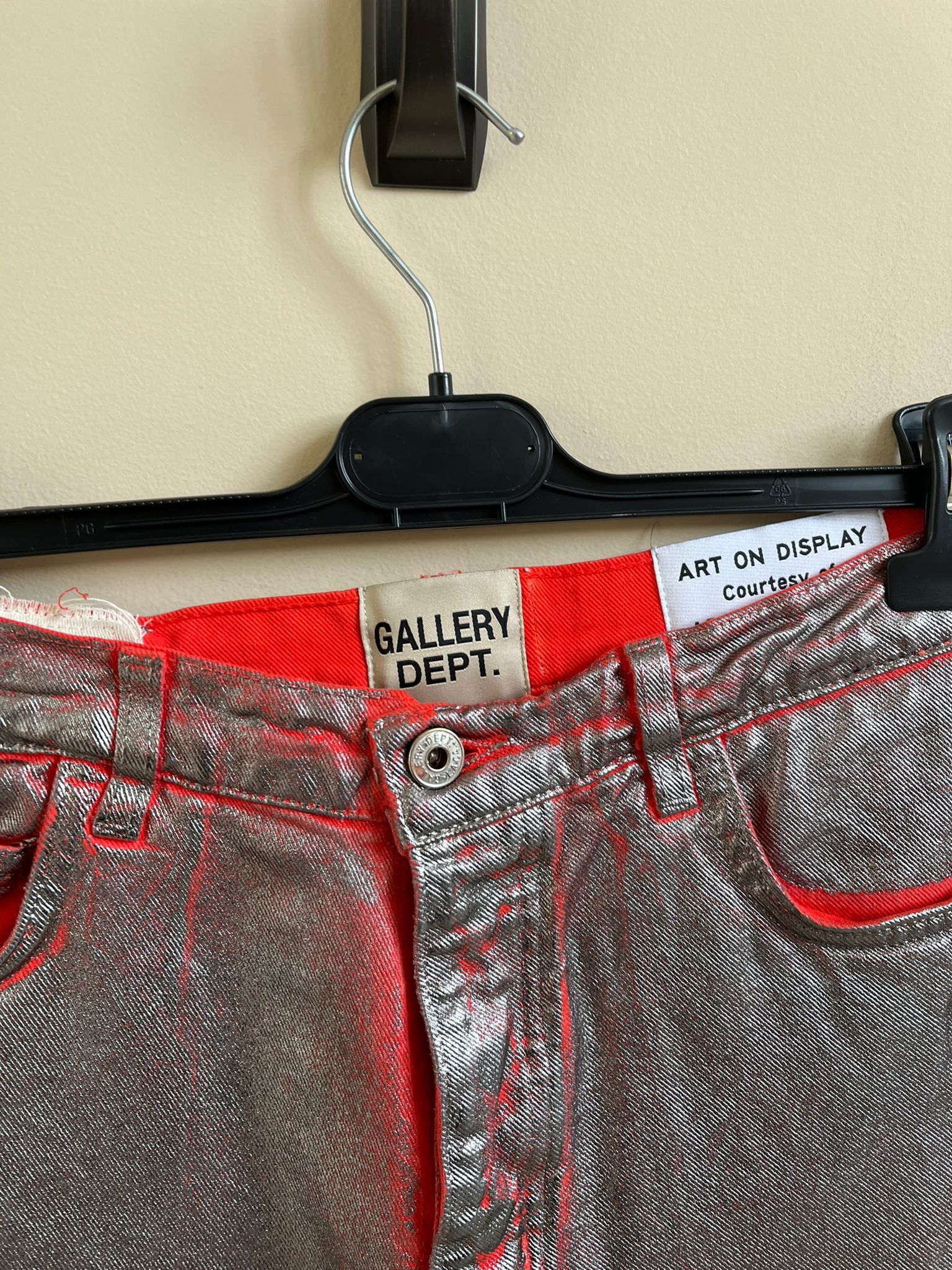 Gallery Dept. Silver & Red Metallic Flare Denim Size US 32 / EU 48 - 9 Thumbnail