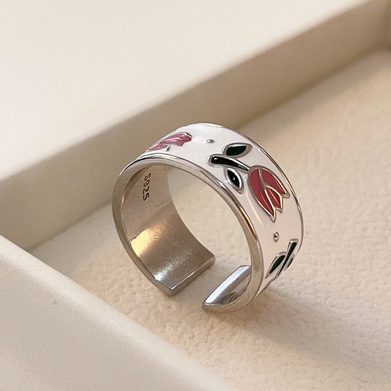 Handmade Elegant Rose Flower Ring Size ONE SIZE - 4 Thumbnail