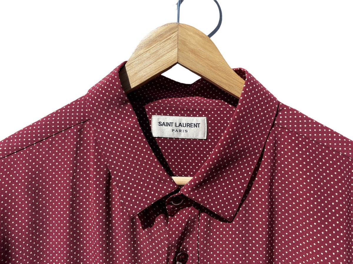 Hedi Slimane × Saint Laurent Paris FW15 silk shirt + ivory polka dots Size US XL / EU 56 / 4 - 2 Thumbnail