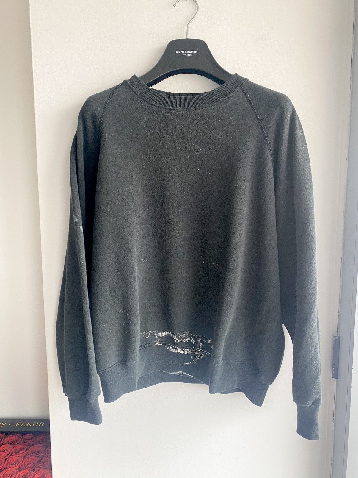 image of Vintage 90's Black Paint Jumper Super Soft, Men's (Size Large)