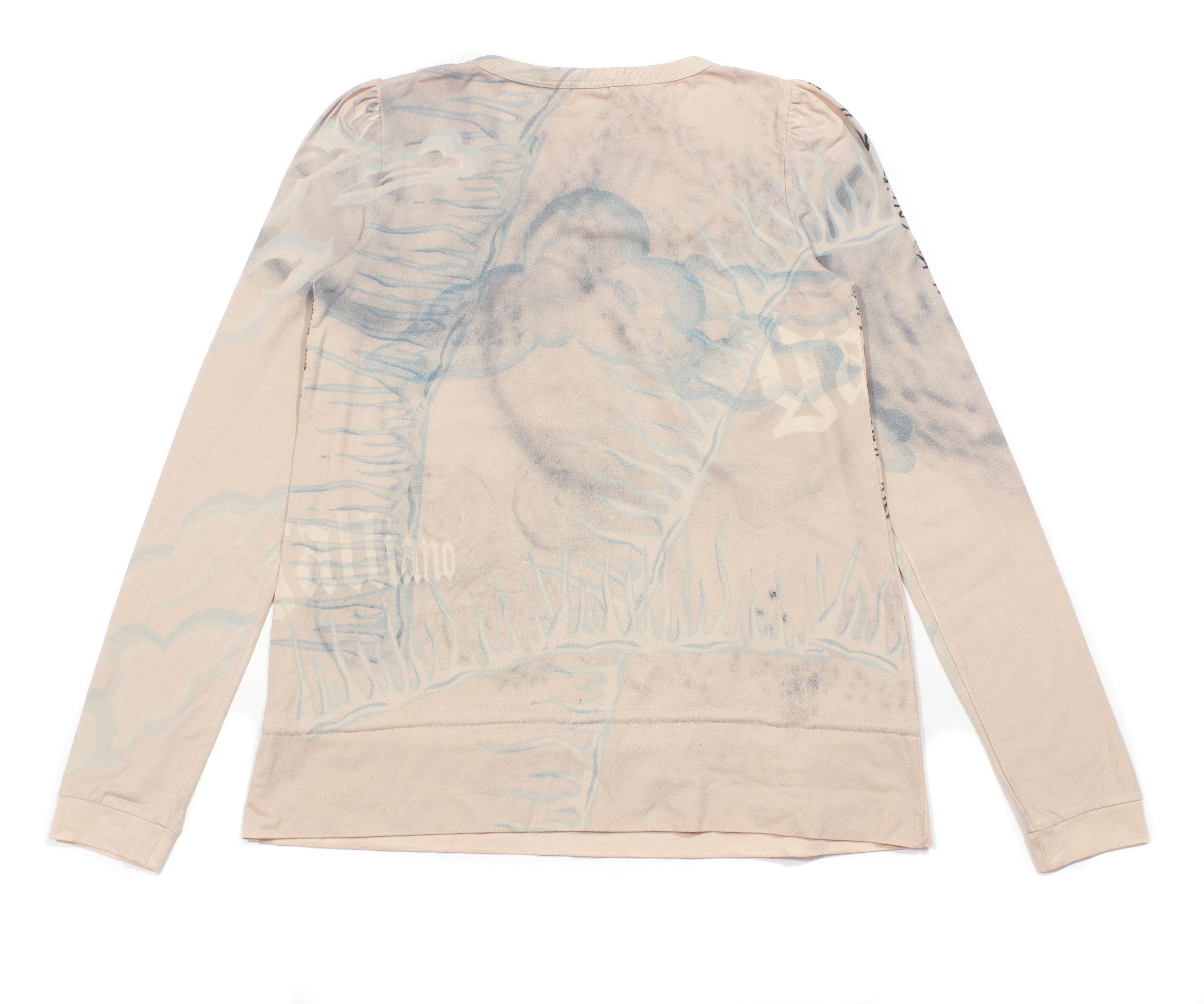 John Galliano 00S Abstract Printed Longsleeve Vintage Size L / US 10 / IT 46 - 2 Thumbnail