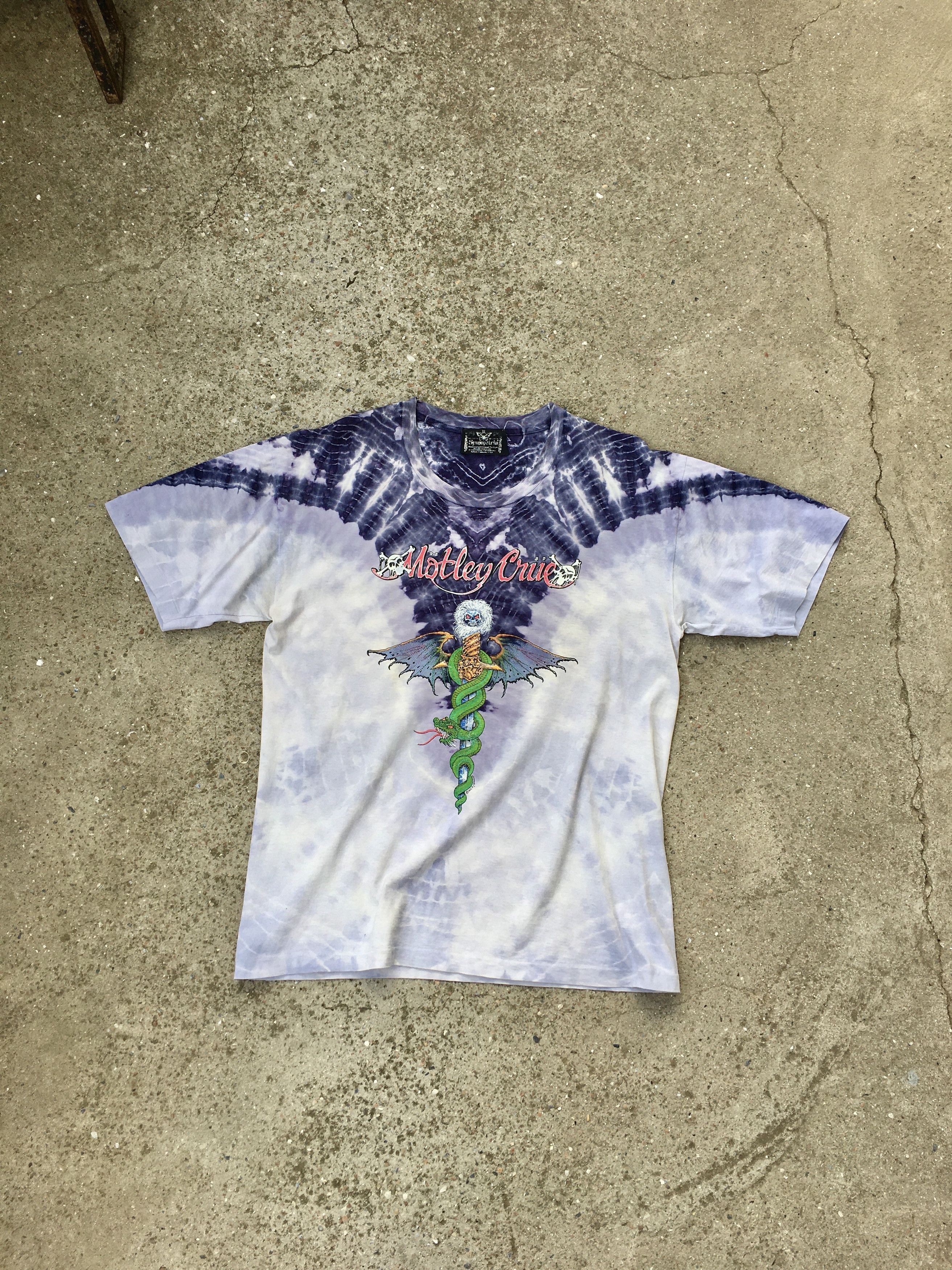 Band Tees × Vintage Motley Crue Vintage 80s Symmetria Tie Die Dr. Feelgood Tee Size US XL / EU 56 / 4 - 1 Thumbnail