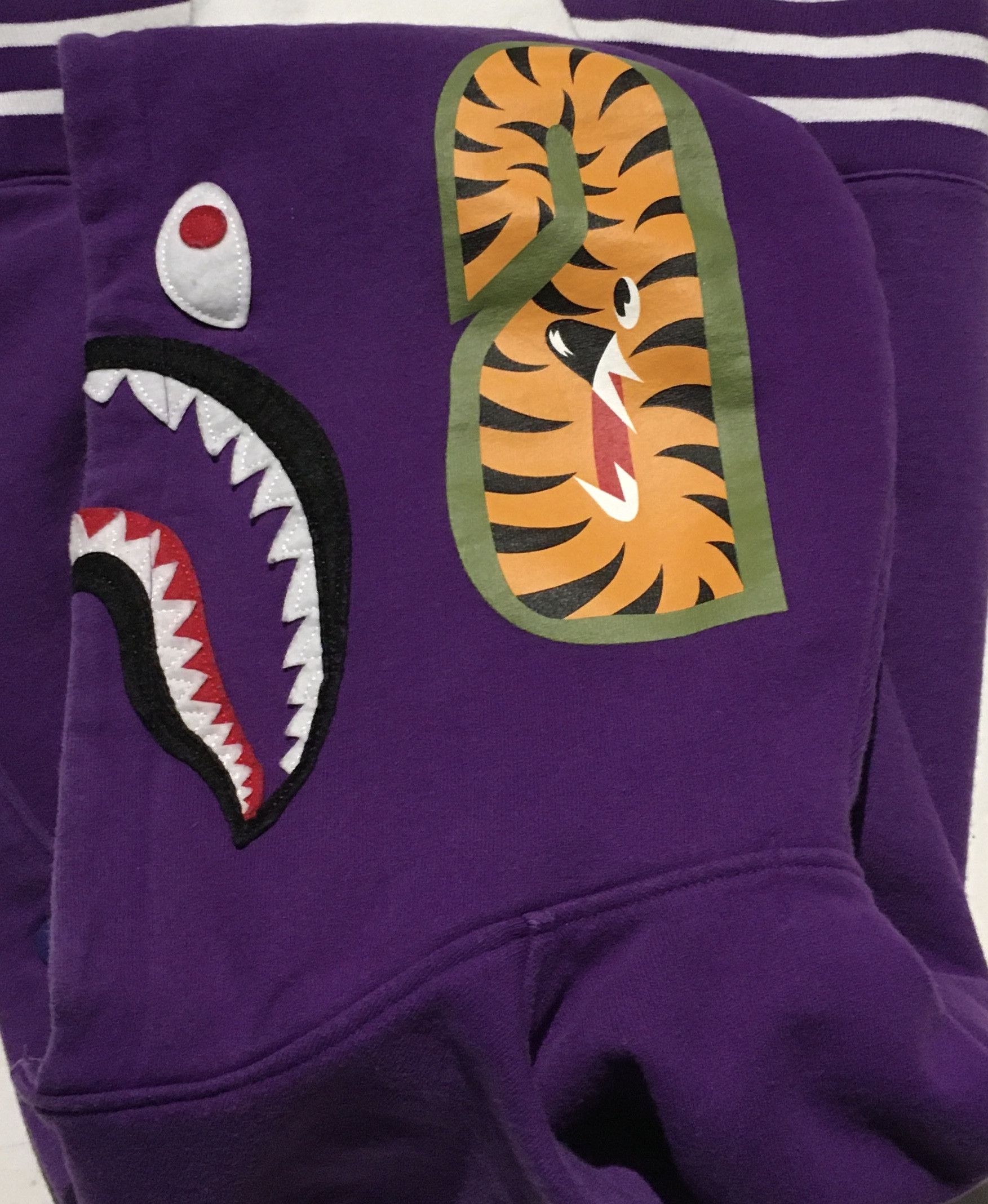 Bape Bape varsity shark hoodie bomber jacket Size US S / EU 44-46 / 1 - 4 Thumbnail