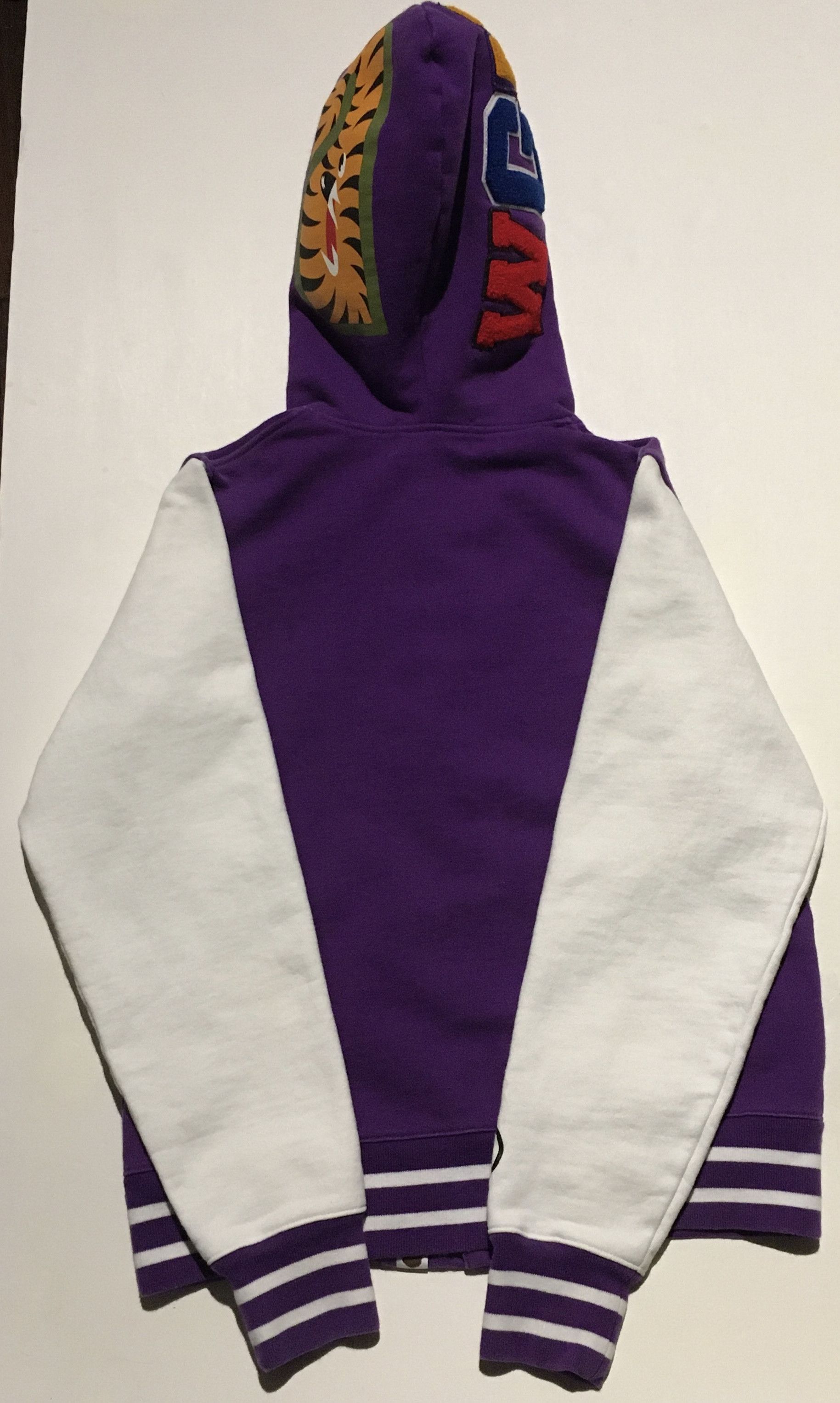 Bape Bape varsity shark hoodie bomber jacket Size US S / EU 44-46 / 1 - 2 Thumbnail