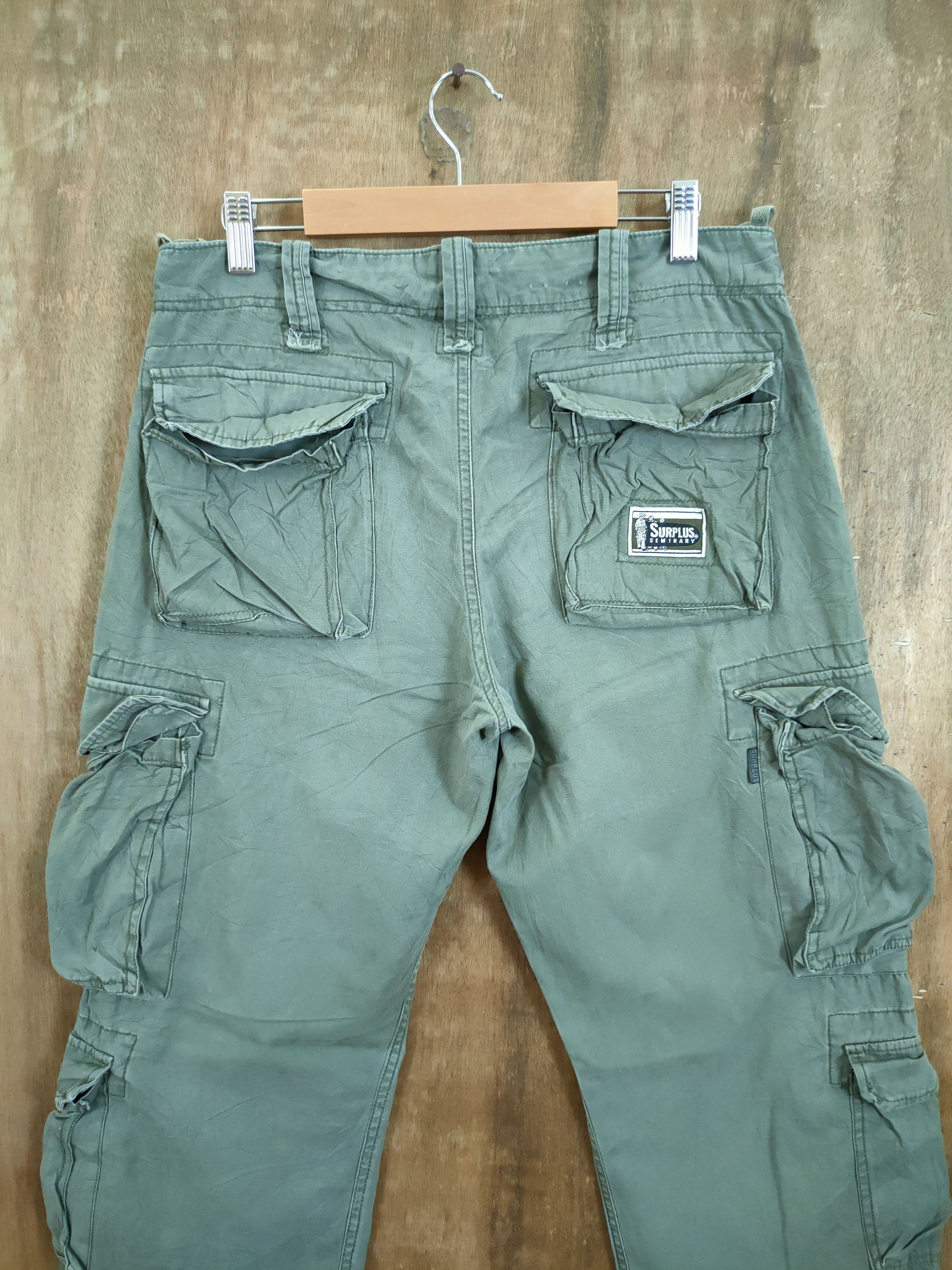 Japanese Brand D Surplus green utility multipocket cargo pants #46-954 Size US 30 / EU 46 - 10 Thumbnail