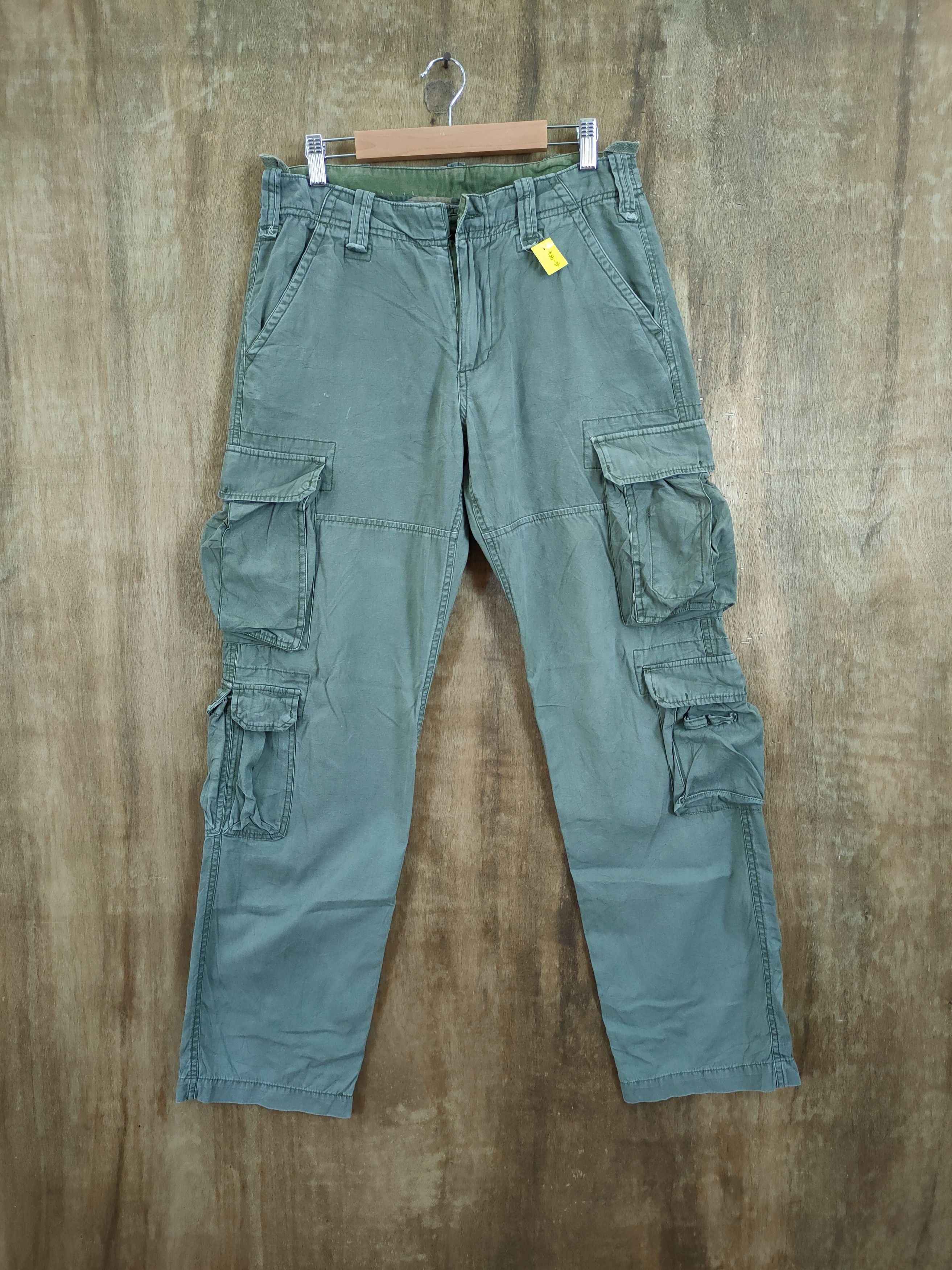 Japanese Brand D Surplus green utility multipocket cargo pants #46-954 Size US 30 / EU 46 - 1 Thumbnail