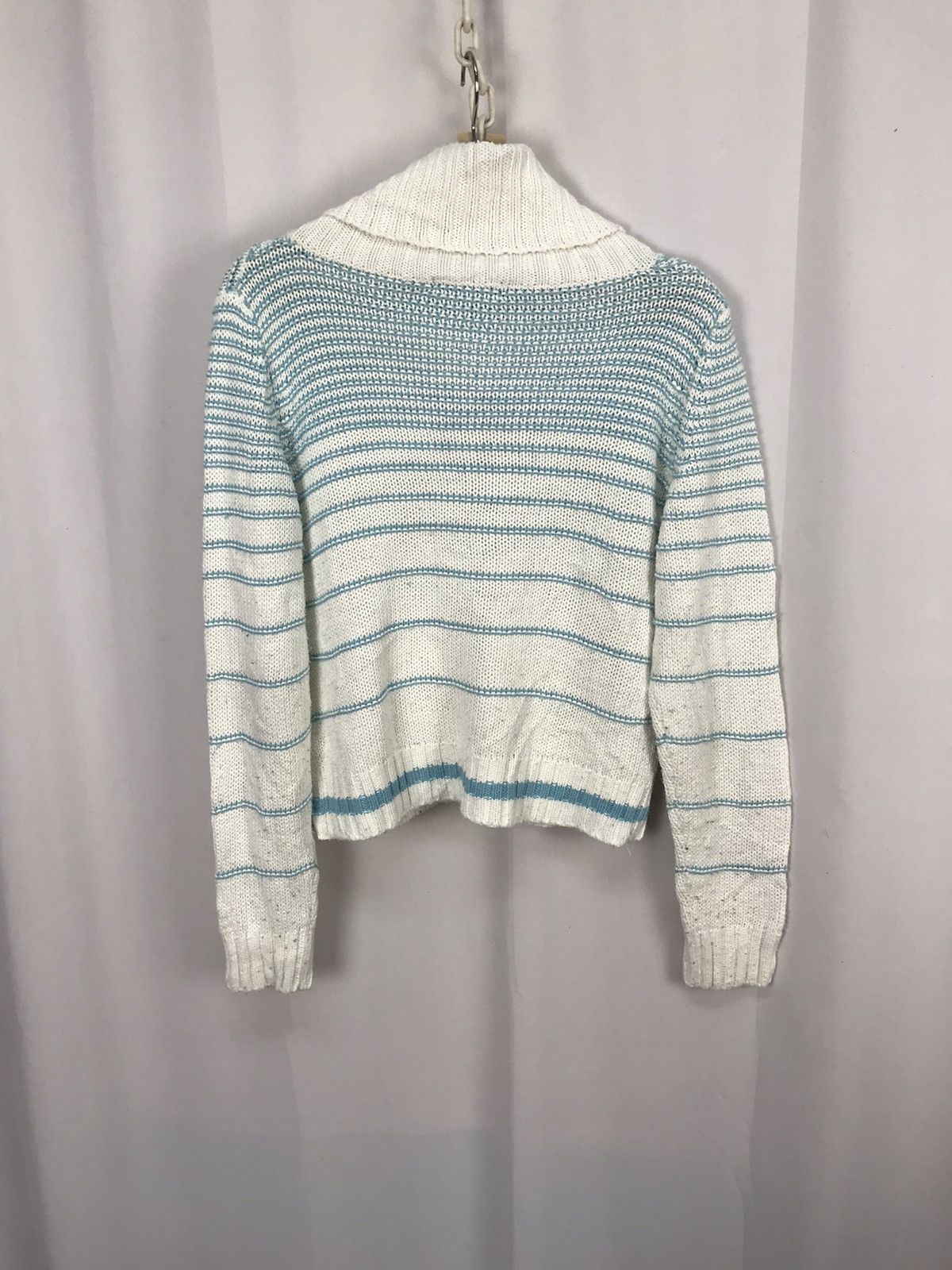 Japanese Brand Stripe croptop knit sweatshirt turtleneck by east boy Size US S / EU 44-46 / 1 - 8 Thumbnail