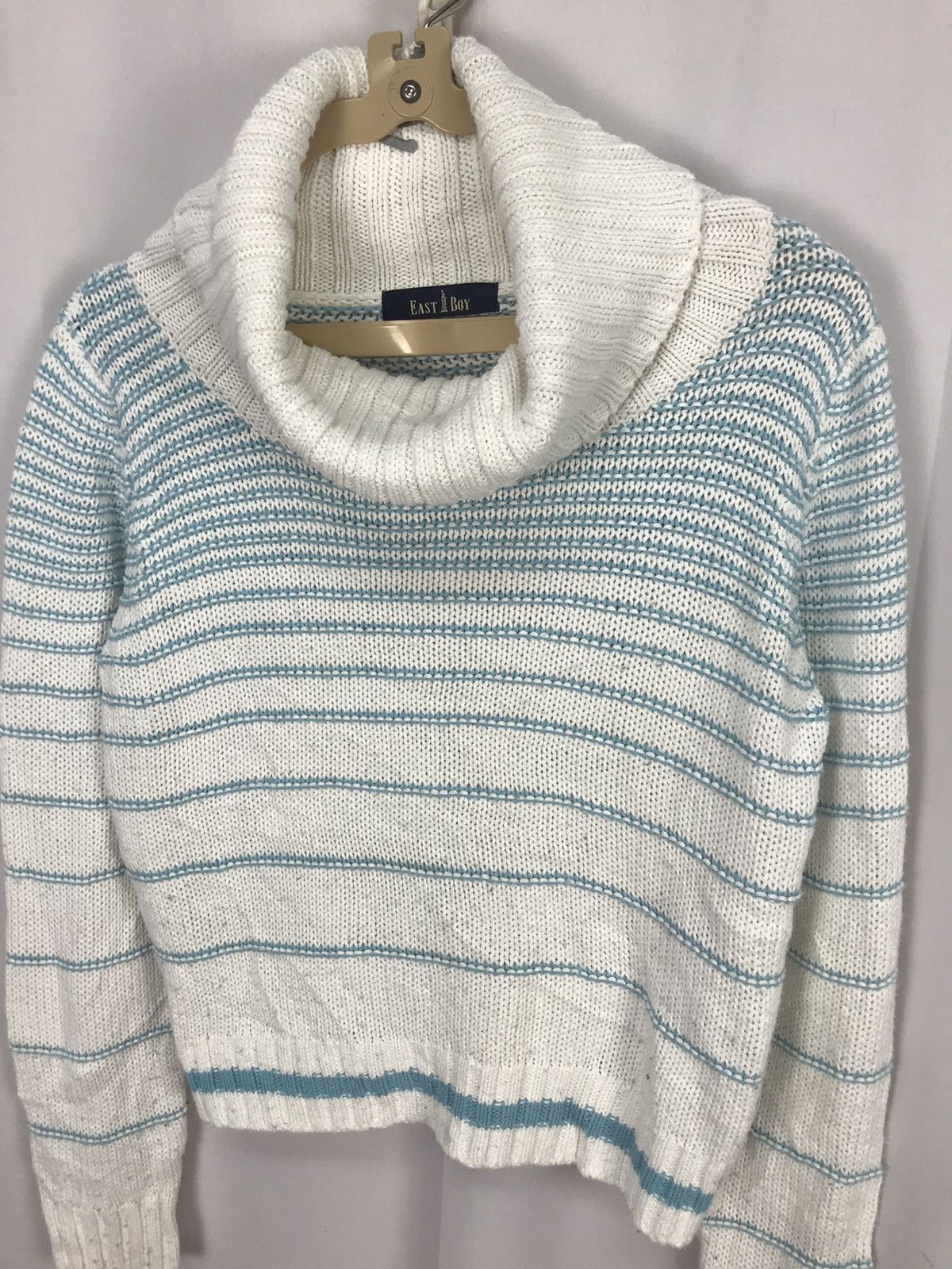 Japanese Brand Stripe croptop knit sweatshirt turtleneck by east boy Size US S / EU 44-46 / 1 - 6 Thumbnail