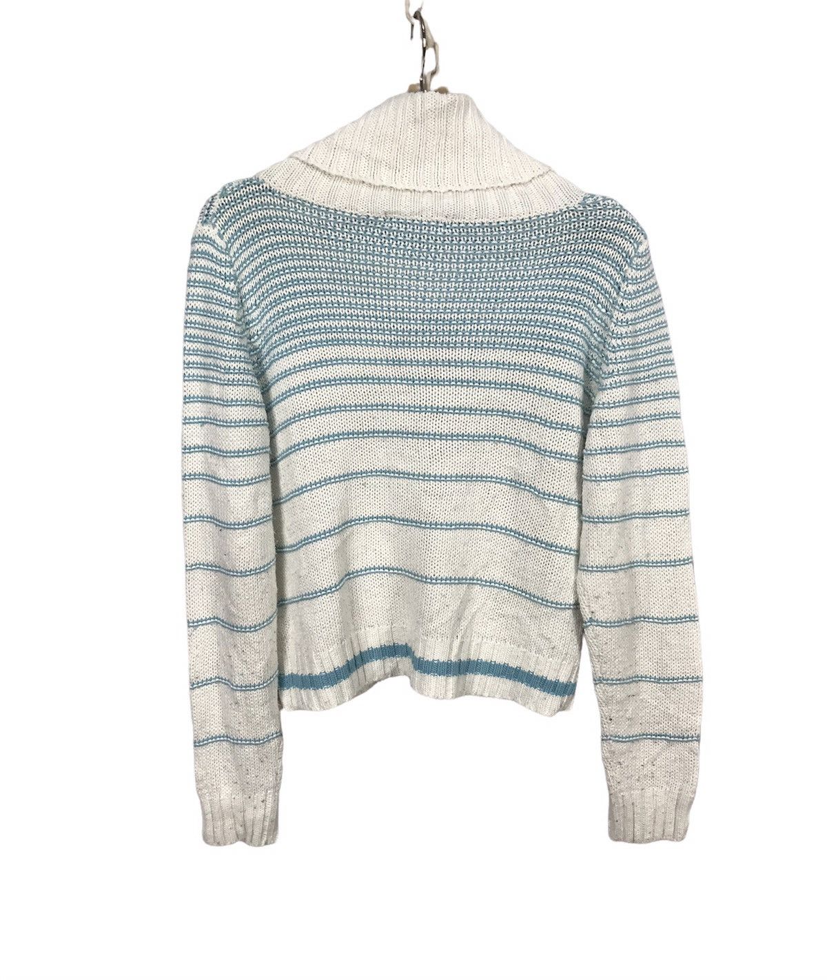 Japanese Brand Stripe croptop knit sweatshirt turtleneck by east boy Size US S / EU 44-46 / 1 - 2 Thumbnail