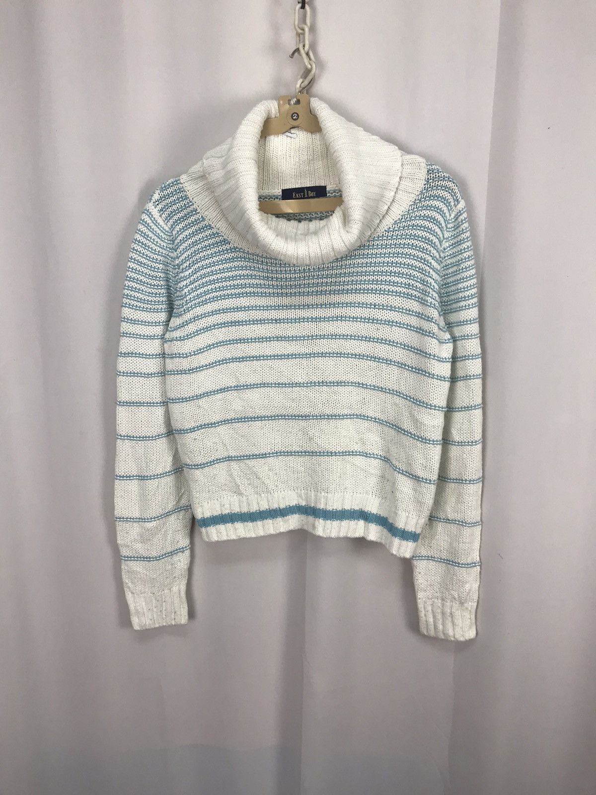 Japanese Brand Stripe croptop knit sweatshirt turtleneck by east boy Size US S / EU 44-46 / 1 - 7 Thumbnail