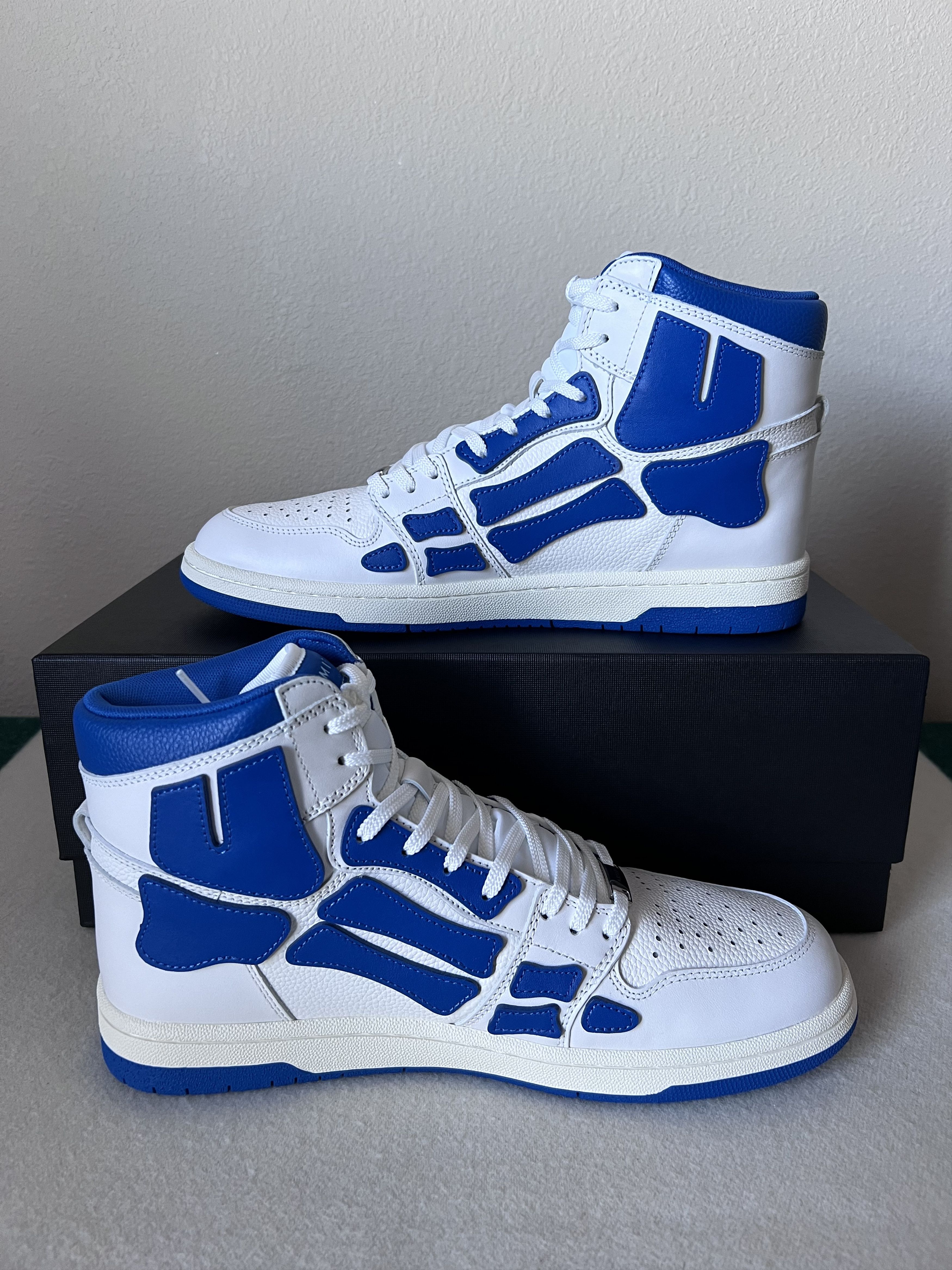 Amiri Amiri Skel Top Hi White Blue Size US 12 / EU 45 - 3 Thumbnail