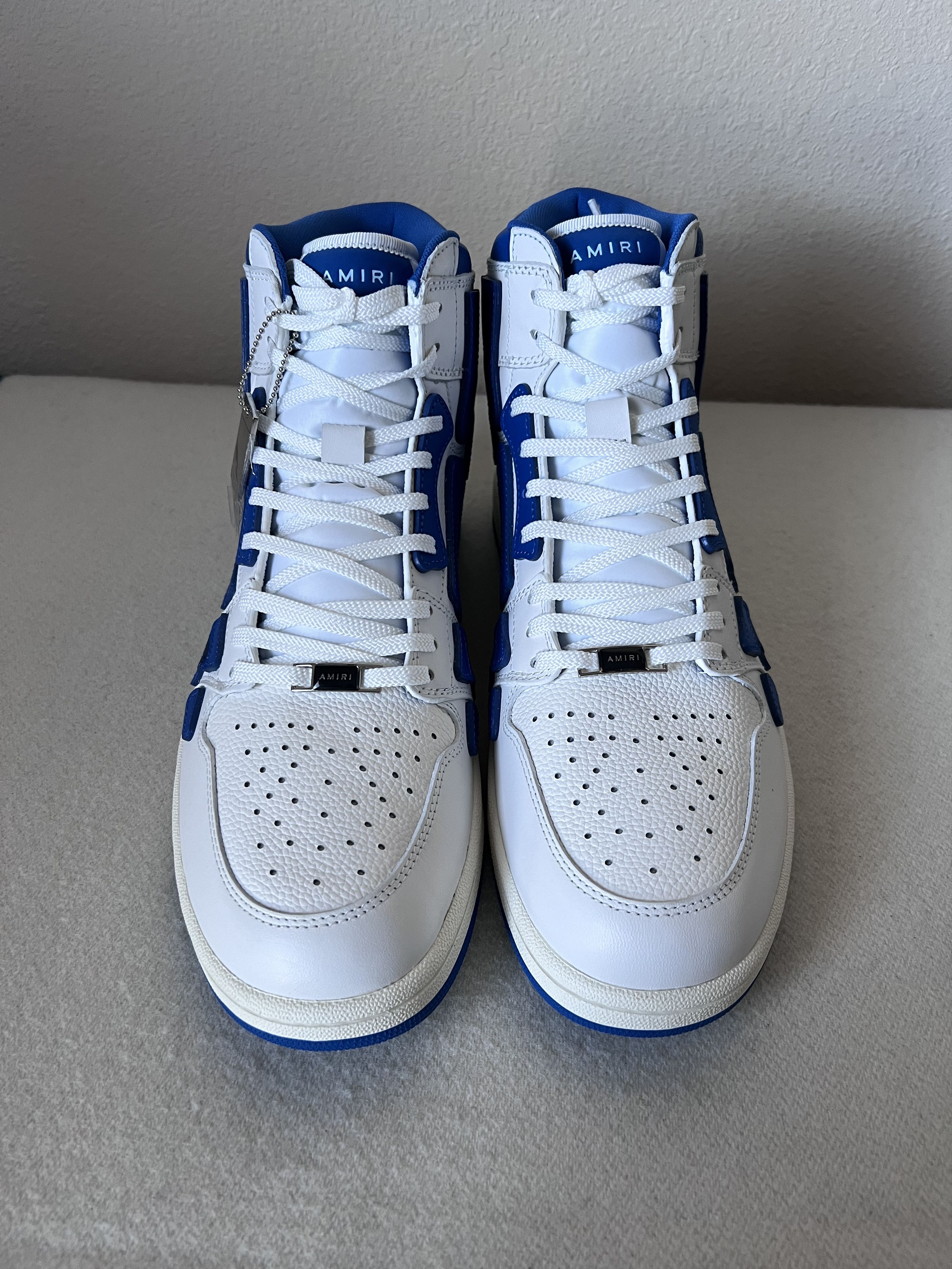 Amiri Amiri Skel Top Hi White Blue Size US 12 / EU 45 - 4 Thumbnail