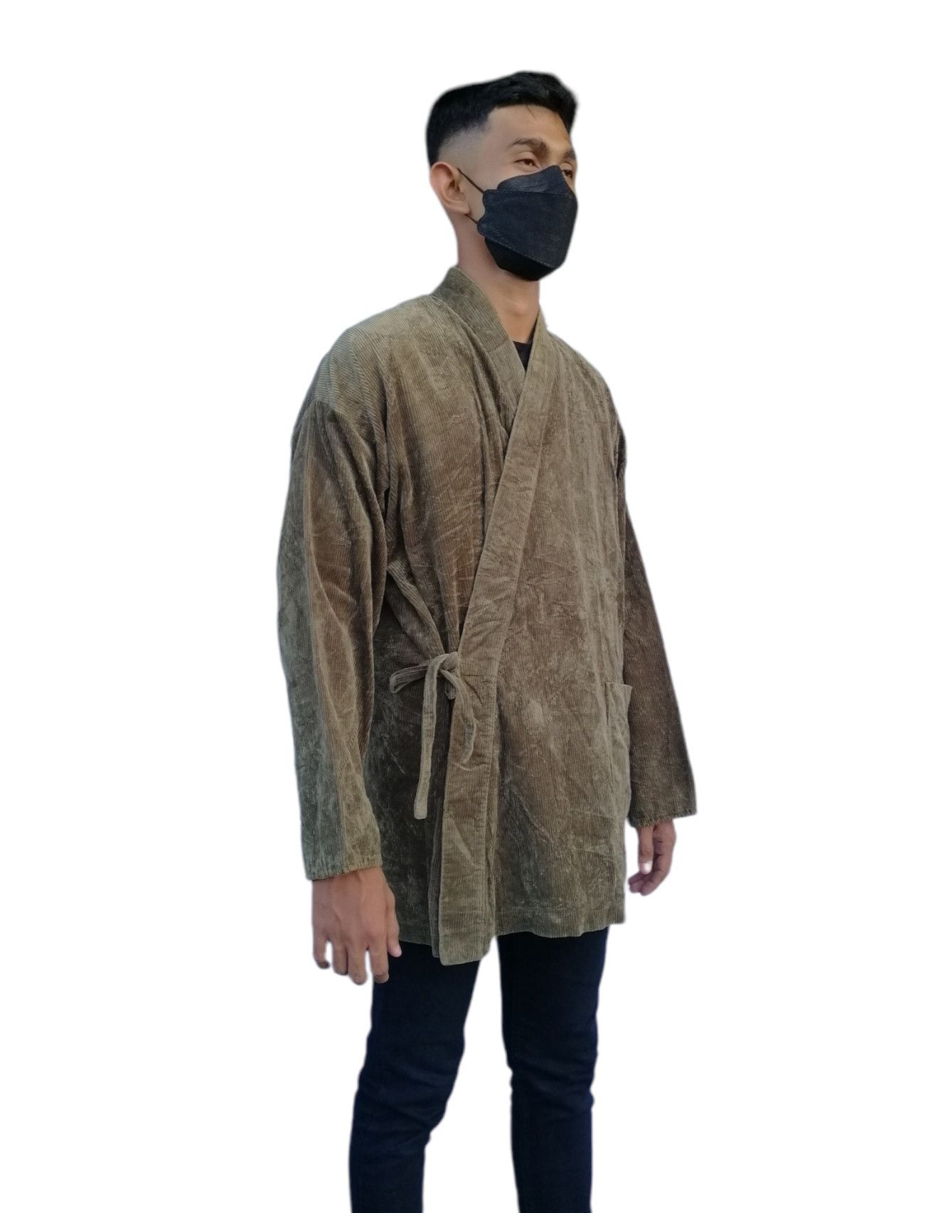 Vintage Army green Corduroy kimono Japan Jacket