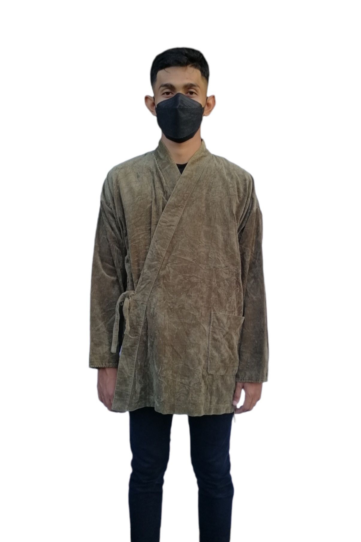 Army high quality Green Corduroy Long Kimono