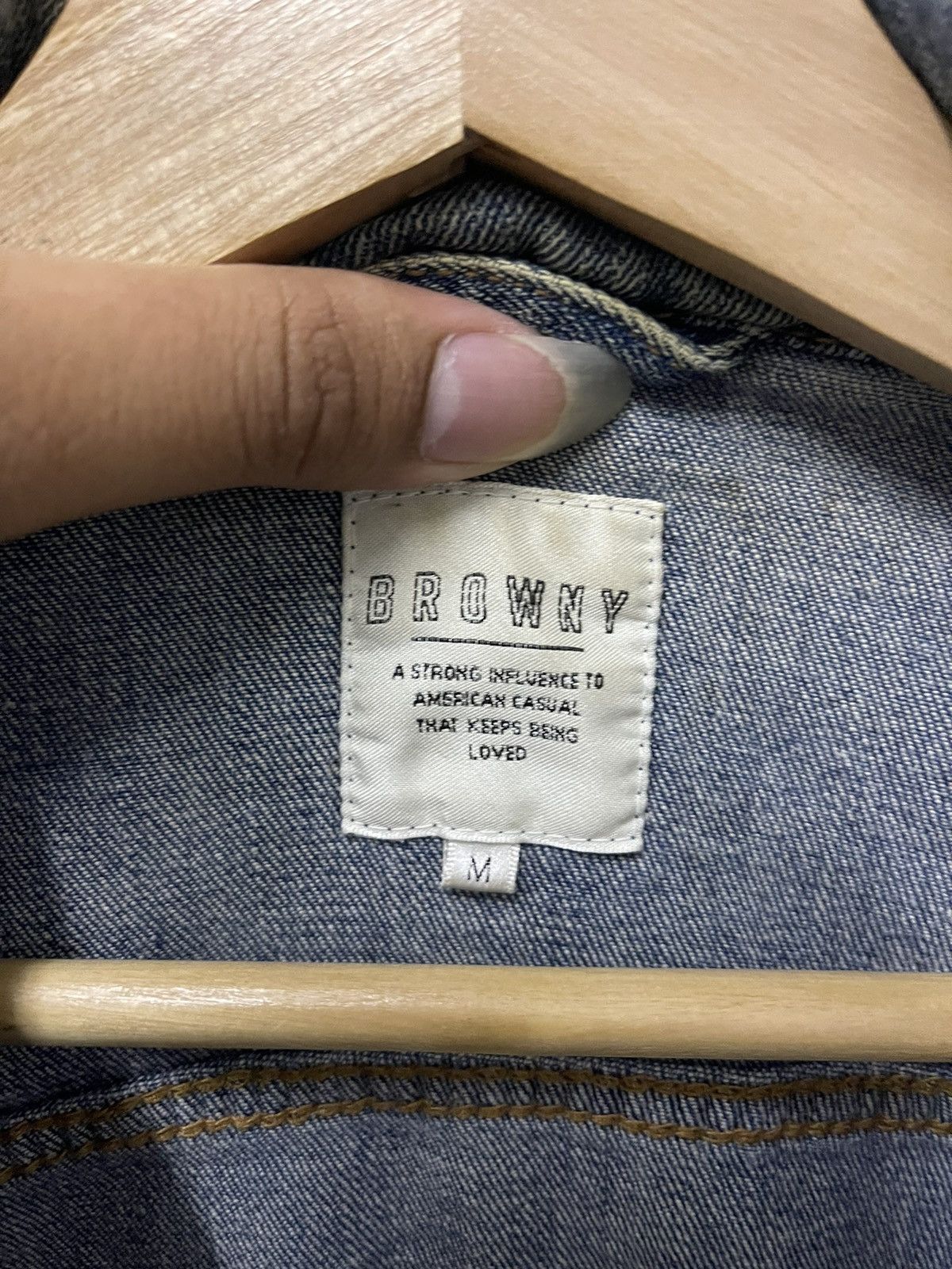 Japanese Brand × Vintage Japanese Browny Distressed Trucker Denim Jacket Size US S / EU 44-46 / 1 - 8 Thumbnail