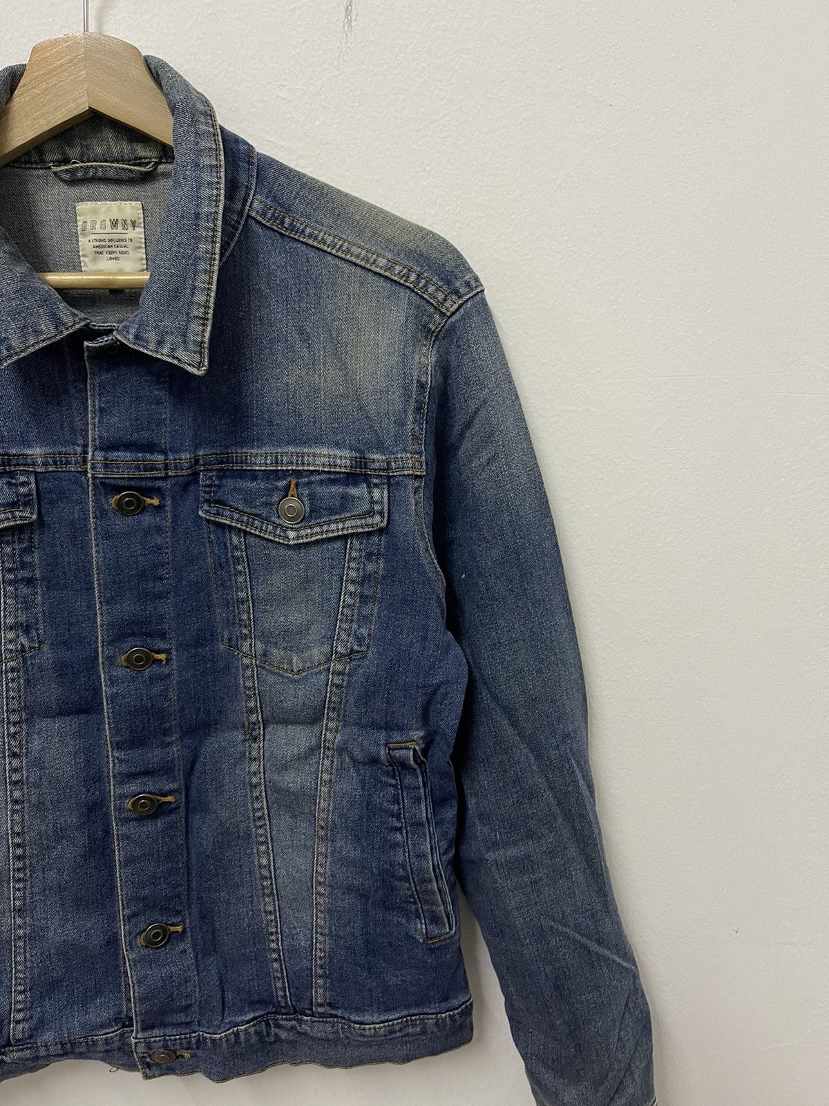 Japanese Brand × Vintage Japanese Browny Distressed Trucker Denim Jacket Size US S / EU 44-46 / 1 - 2 Thumbnail
