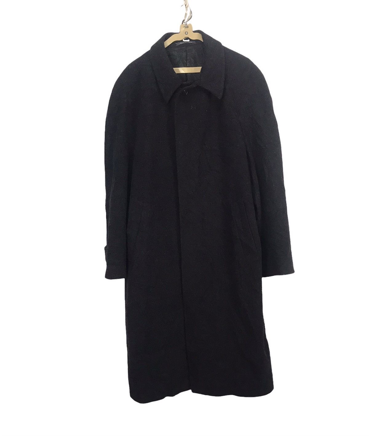 image of Offer Best Price Fendi Wool Long Coat in Black, Men's (Size Large)