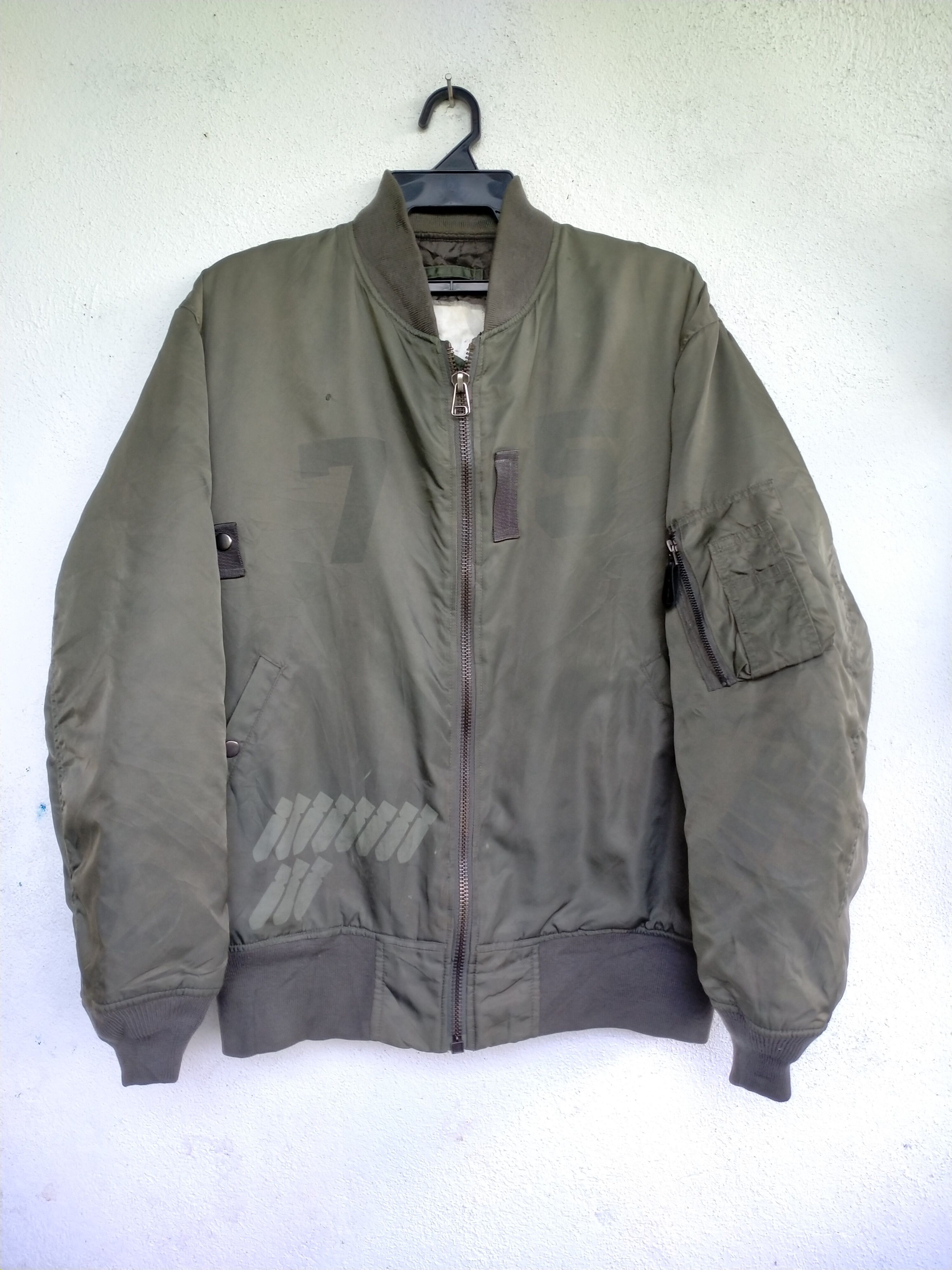 Vintage Distressed Avirex Midnight Attack Ma-1 Flight Jacket