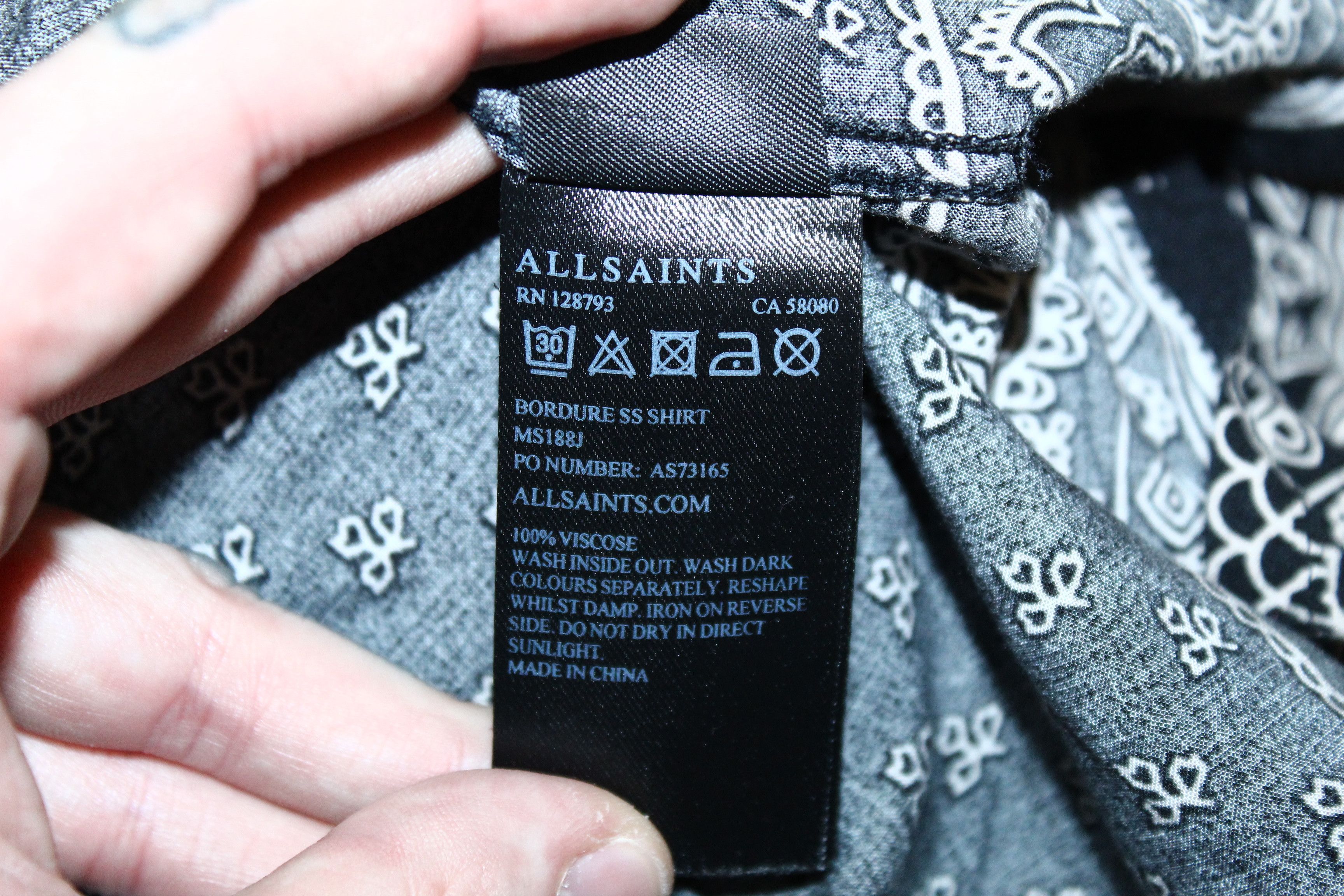 Allsaints Allsaints Bordure Viscose SS Shirt. Size US L / EU 52-54 / 3 - 6 Thumbnail