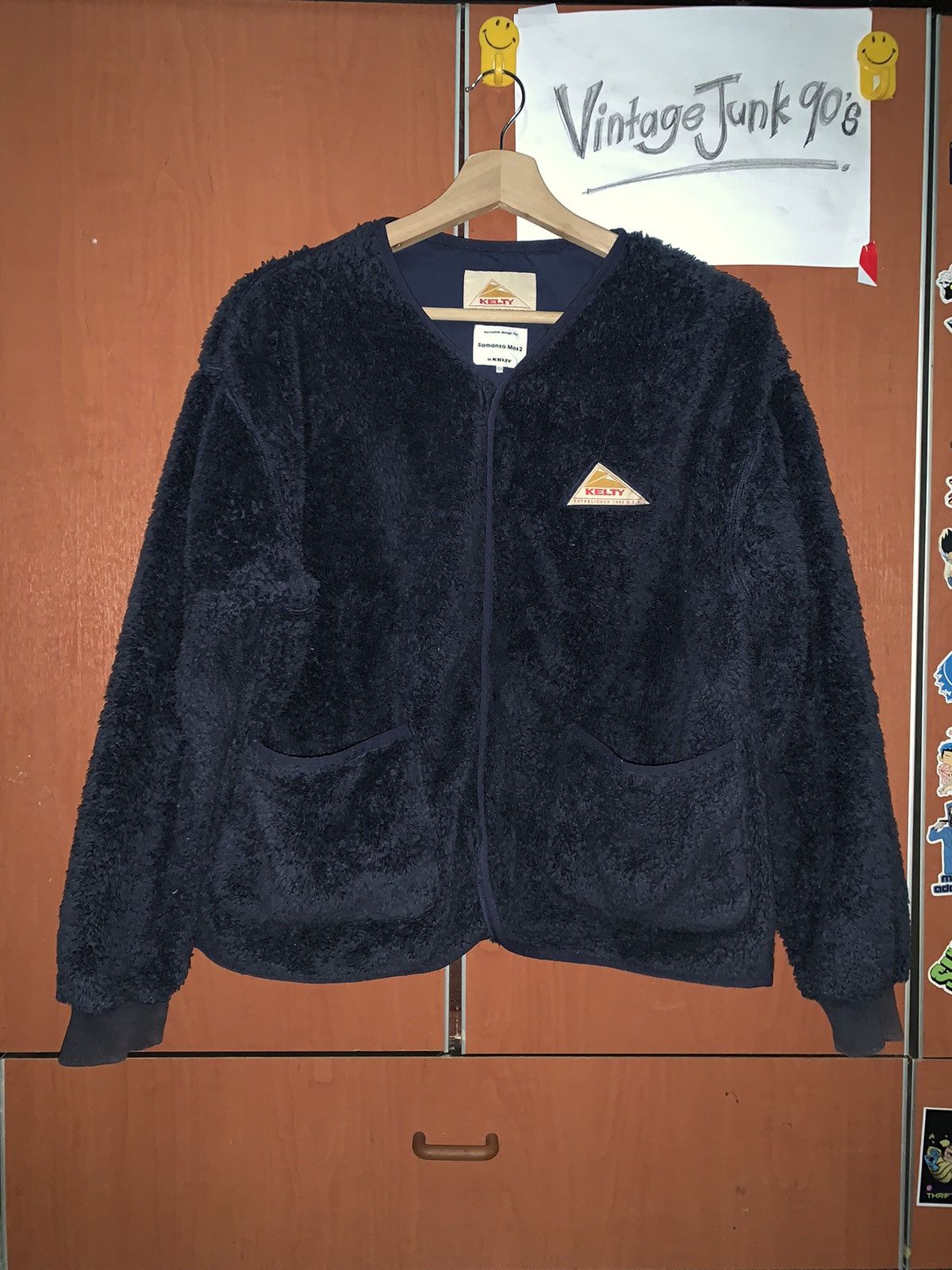 image of Avant Garde x Kelty Vintage Kelty Fleece Jacket in Blue Black, Women's (Size Large)