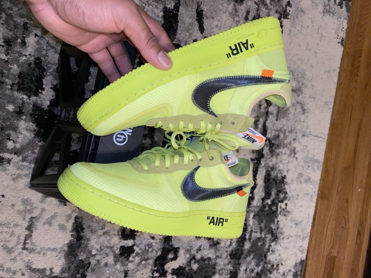 Nike × Off-White Air Force One Off-White Volt Size US 9.5 / EU 42-43 - 6 Thumbnail