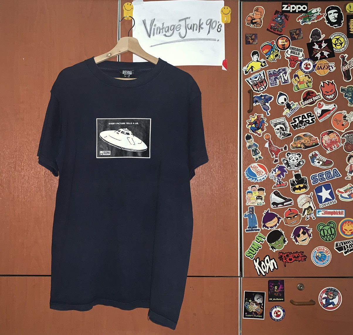 image of Vintage Beschwa T-Shirt By Alien Workshop in Blueblack, Men's (Size Medium)