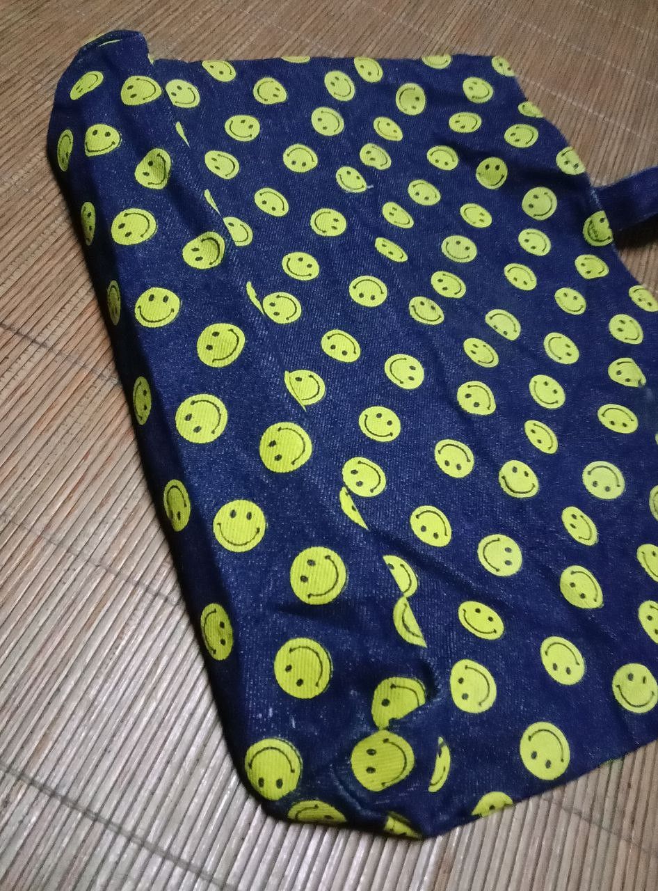Japanese Brand × Vintage Vintage Smiley Face Full Printed Denim Tote Bag Size ONE SIZE - 5 Thumbnail