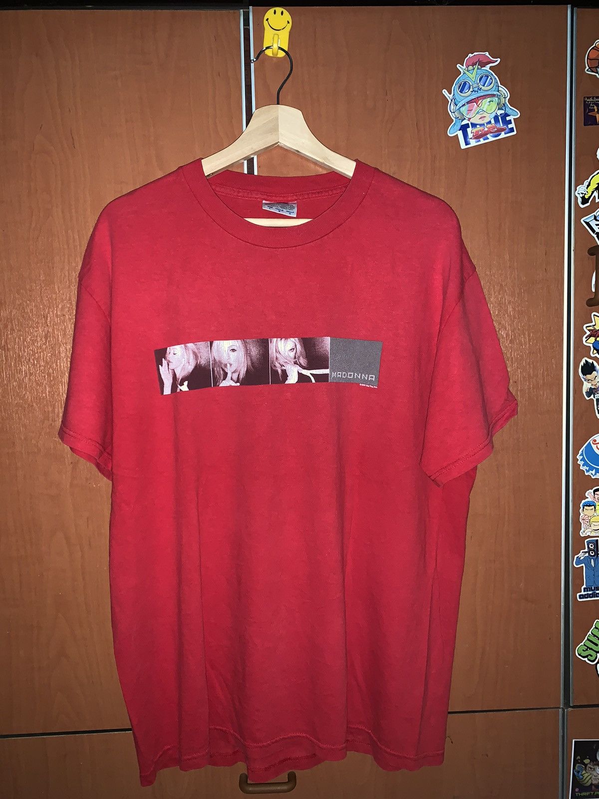 image of Rap Tees x Tour Tee Vintage Madonna Tour T-Shirt 2001 in Red, Men's (Size Medium)