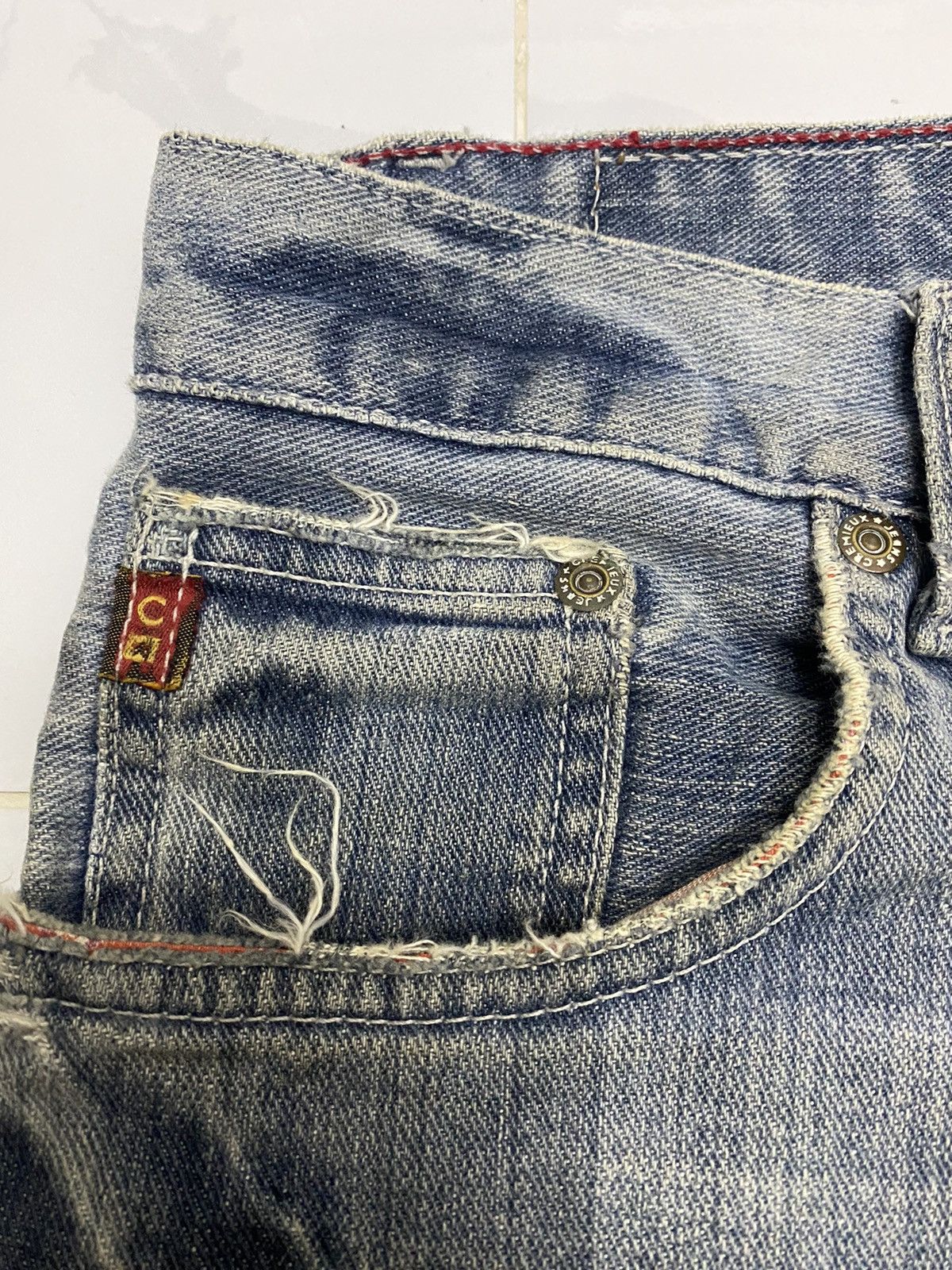 Hysteric Glamour × Japanese Brand CREMIEUX BOOTCUT DISTRESSED DENIM BAGGY DENIM JEANS Size US 32 / EU 48 - 9 Thumbnail