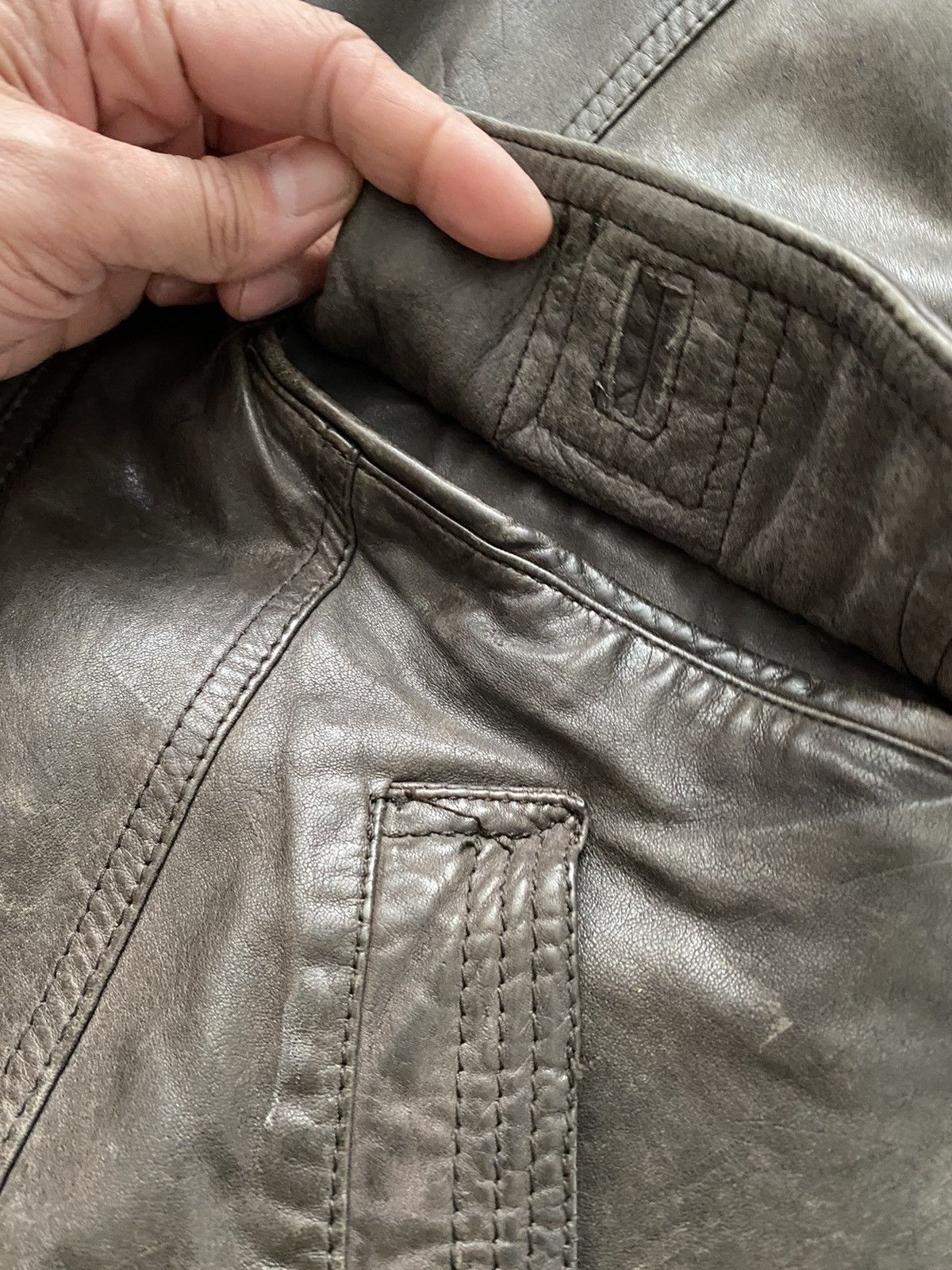 Vintage Vintage 80s 90s Bellissimo Brown Bomber Leather Jacket Size US L / EU 52-54 / 3 - 9 Thumbnail