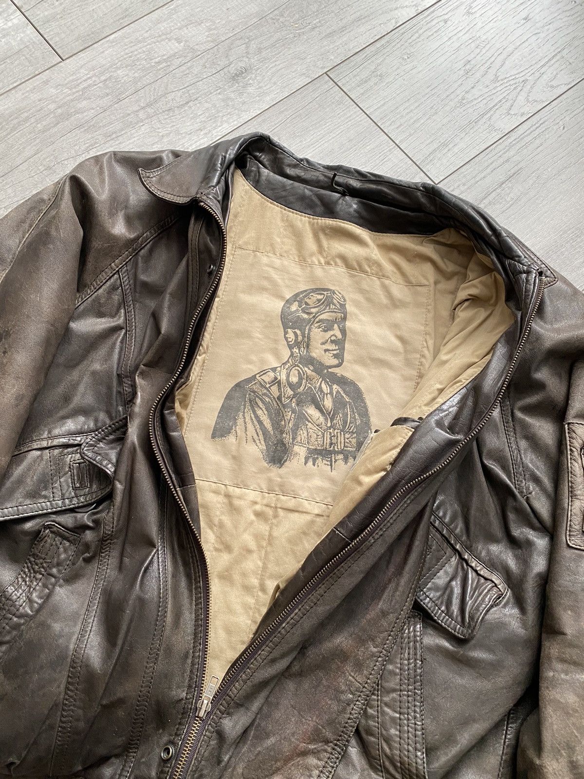 Vintage Vintage 80s 90s Bellissimo Brown Bomber Leather Jacket Size US L / EU 52-54 / 3 - 1 Thumbnail