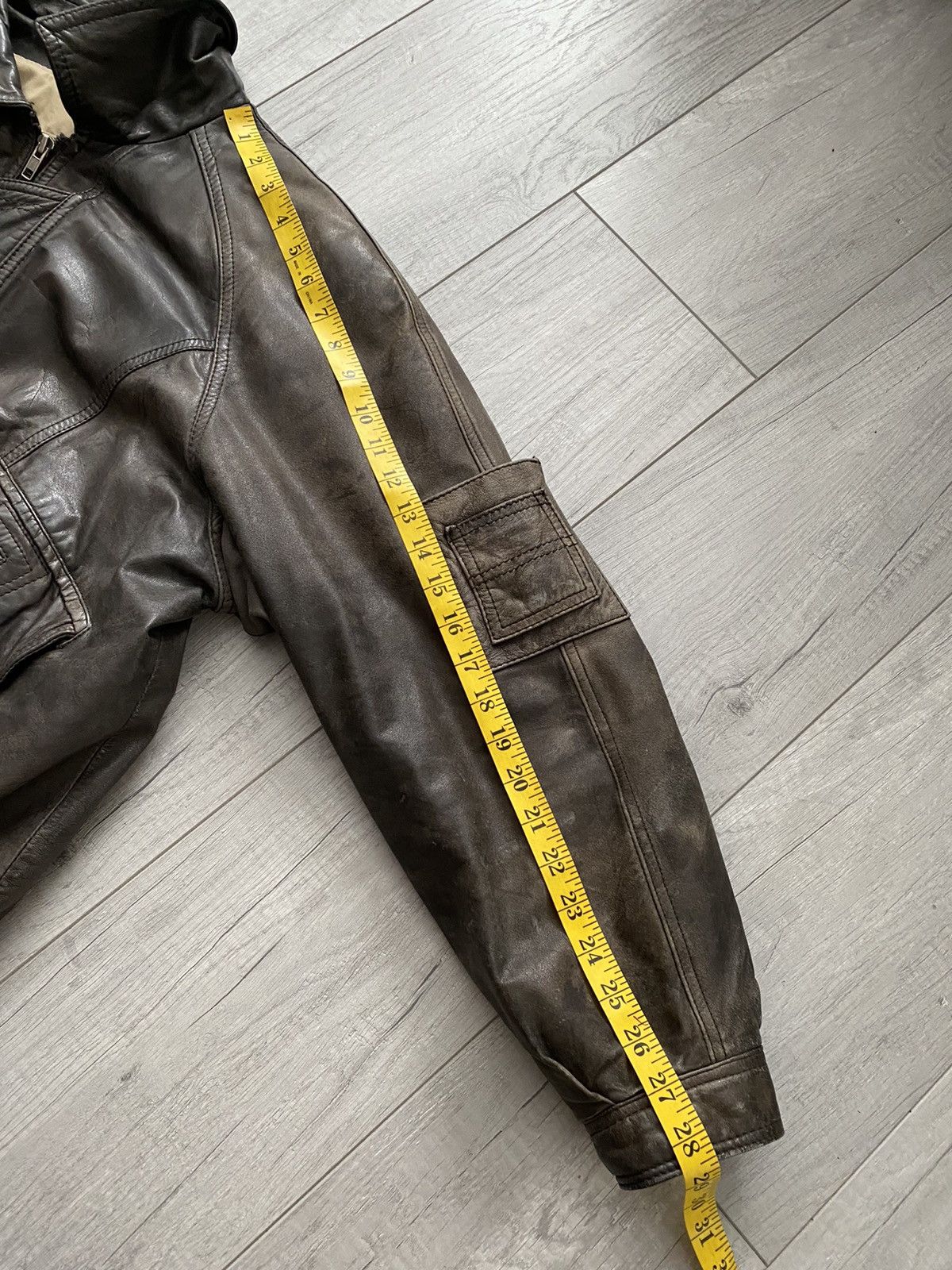 Vintage Vintage 80s 90s Bellissimo Brown Bomber Leather Jacket Size US L / EU 52-54 / 3 - 14 Thumbnail