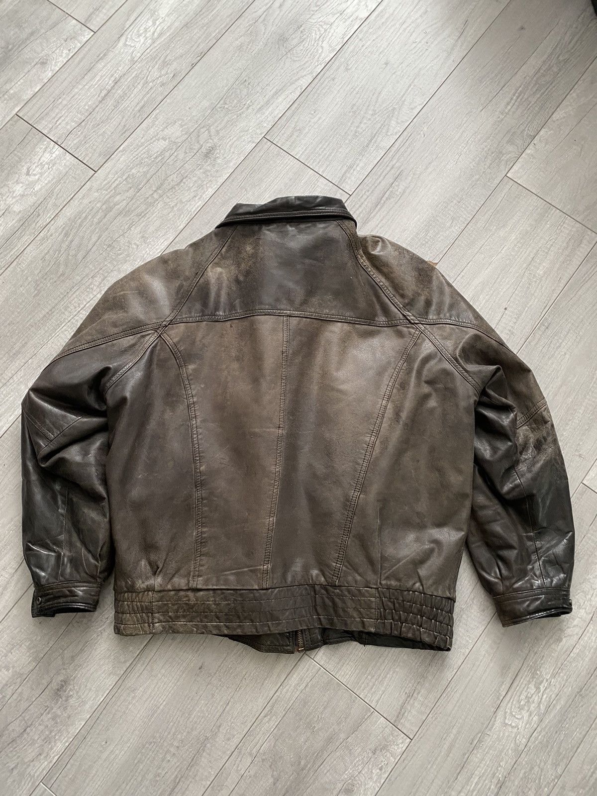 Vintage Vintage 80s 90s Bellissimo Brown Bomber Leather Jacket Size US L / EU 52-54 / 3 - 4 Thumbnail