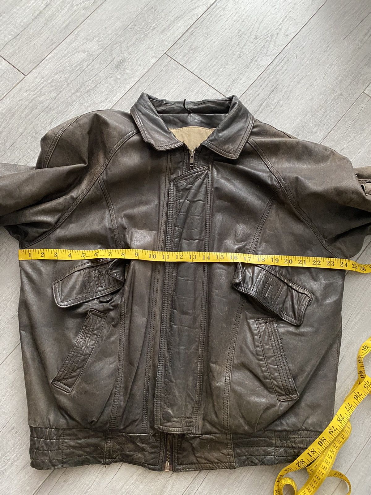 Vintage Vintage 80s 90s Bellissimo Brown Bomber Leather Jacket Size US L / EU 52-54 / 3 - 10 Thumbnail