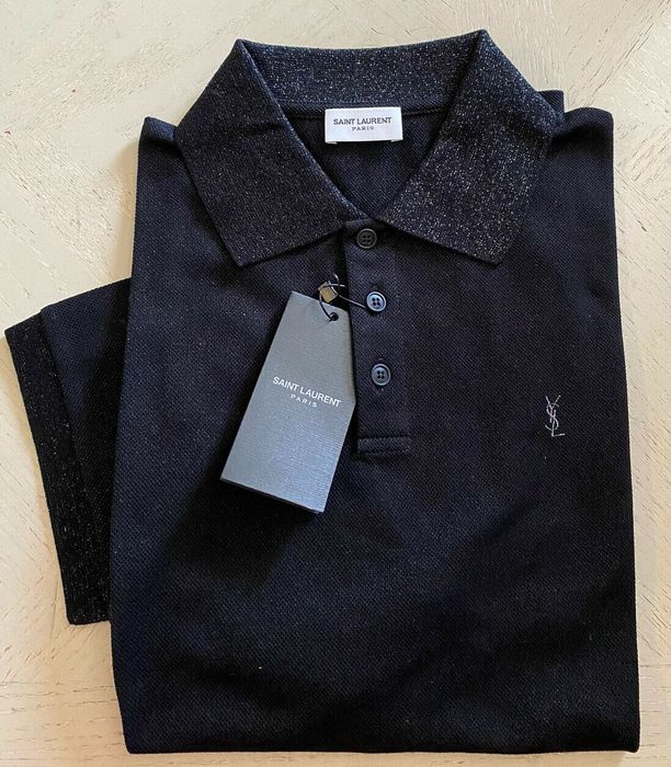 Saint Laurent Paris Polo Shirt in Black | Grailed