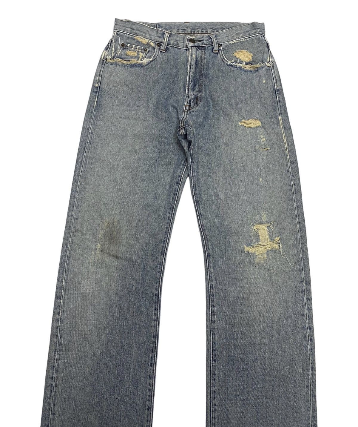 Hysteric Glamour 🔥GOLD RUSH JAPANESE DISTRESSED DENIM STRAIGHT CUT JEANS Size US 31 - 5 Thumbnail