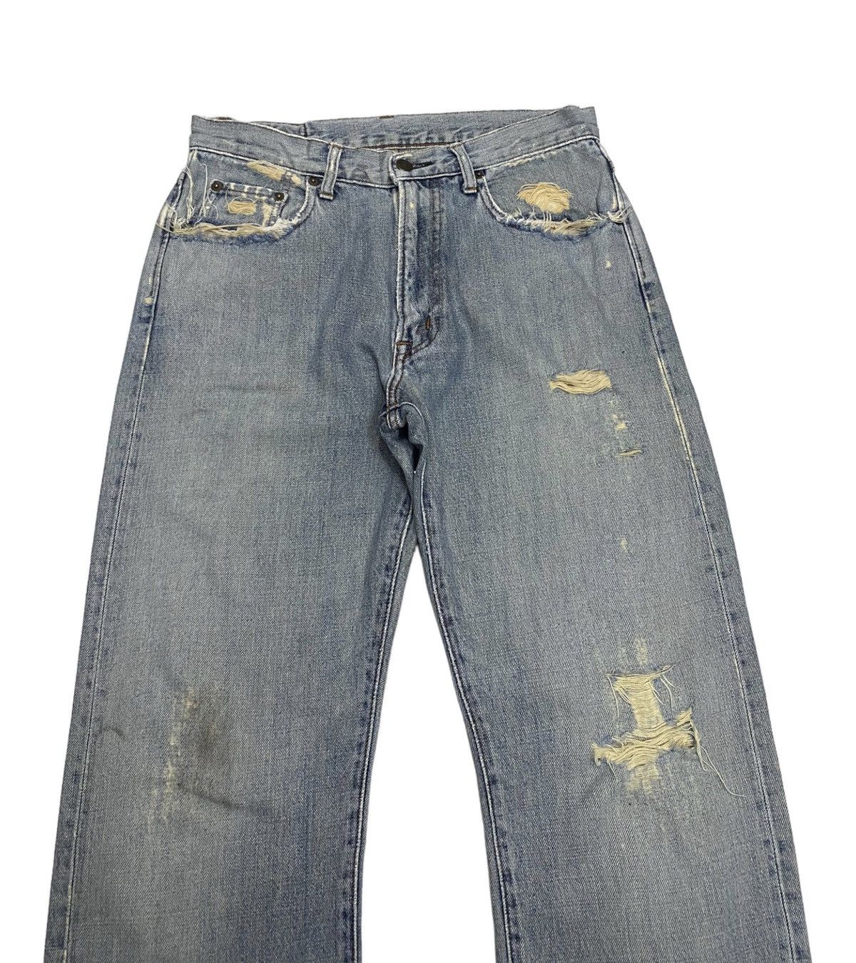 Hysteric Glamour 🔥GOLD RUSH JAPANESE DISTRESSED DENIM STRAIGHT CUT JEANS Size US 31 - 3 Thumbnail
