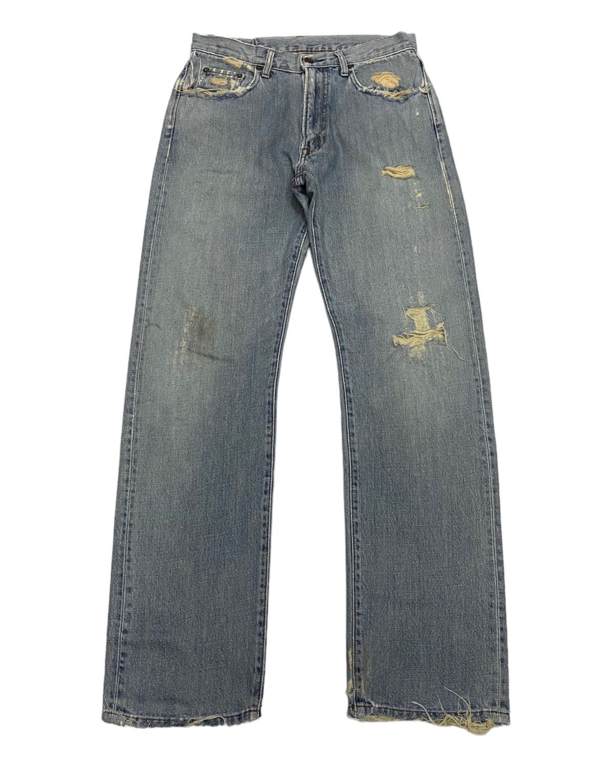 Hysteric Glamour 🔥GOLD RUSH JAPANESE DISTRESSED DENIM STRAIGHT CUT JEANS Size US 31 - 1 Thumbnail
