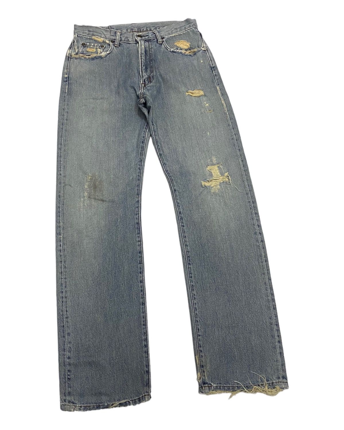 Hysteric Glamour 🔥GOLD RUSH JAPANESE DISTRESSED DENIM STRAIGHT CUT JEANS Size US 31 - 6 Thumbnail