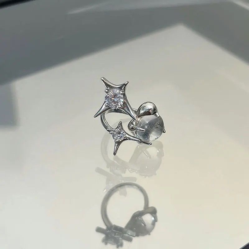 Jewelry × Vintage Opal Ring Zircon Star Irregular Moonstone Vintage Geometric Size ONE SIZE - 3 Thumbnail
