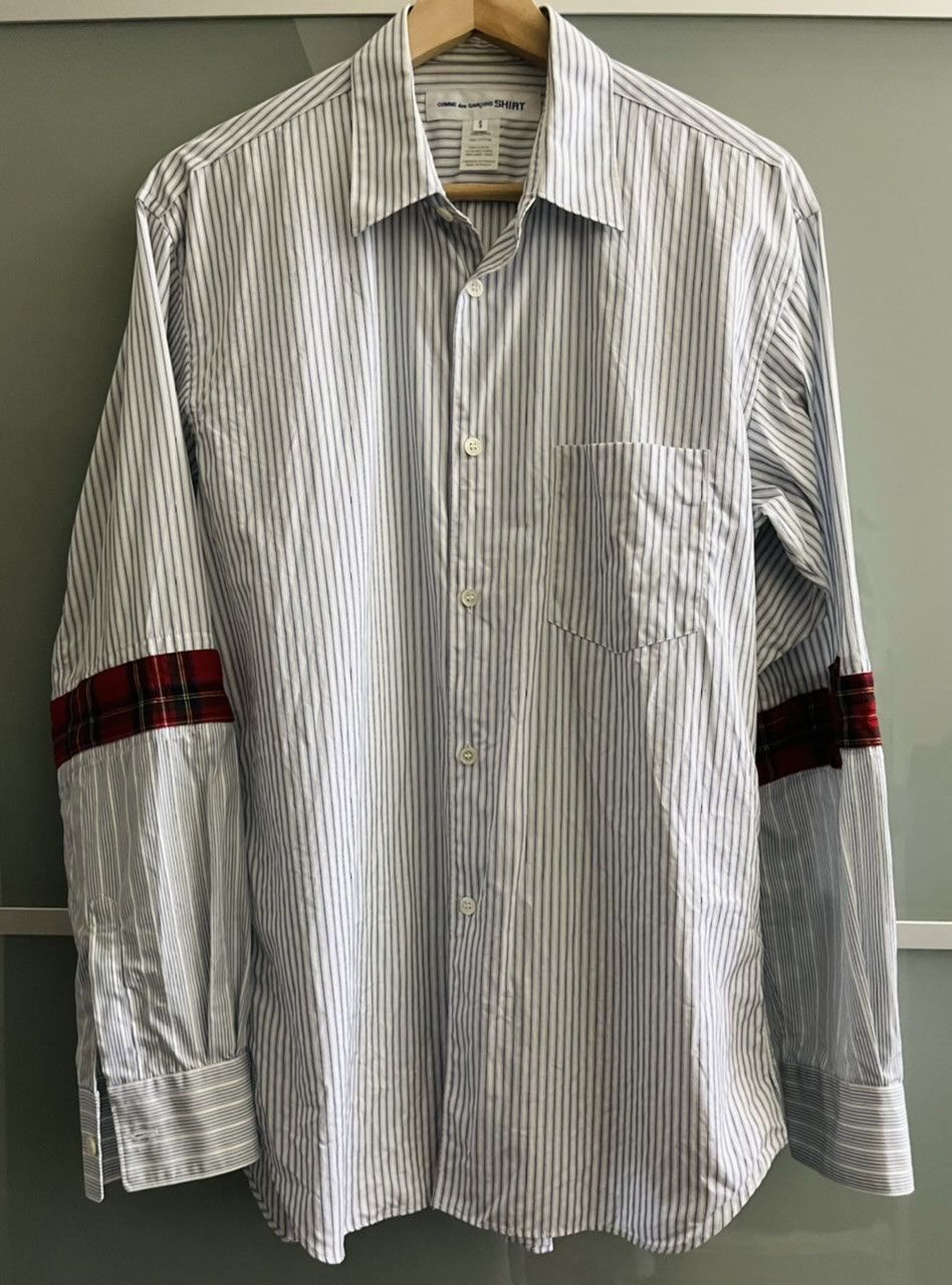 Comme des Garcons SHIRT COMME DES GARCONS SHIRT 16AW STRIPE SHIRT WITH WOOL PATCHES Size US S / EU 44-46 / 1 - 1 Thumbnail