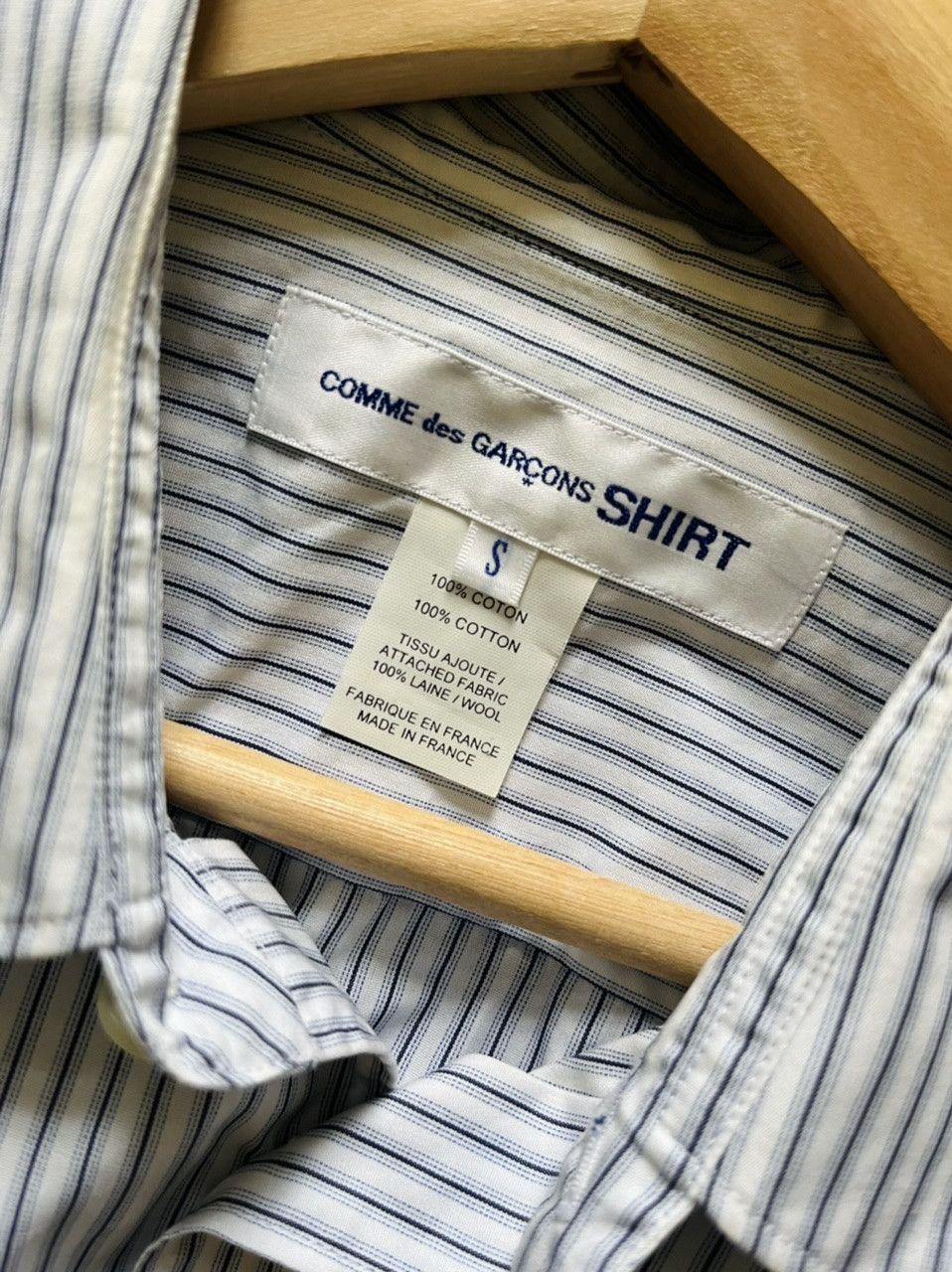 Comme des Garcons SHIRT COMME DES GARCONS SHIRT 16AW STRIPE SHIRT WITH WOOL PATCHES Size US S / EU 44-46 / 1 - 11 Thumbnail