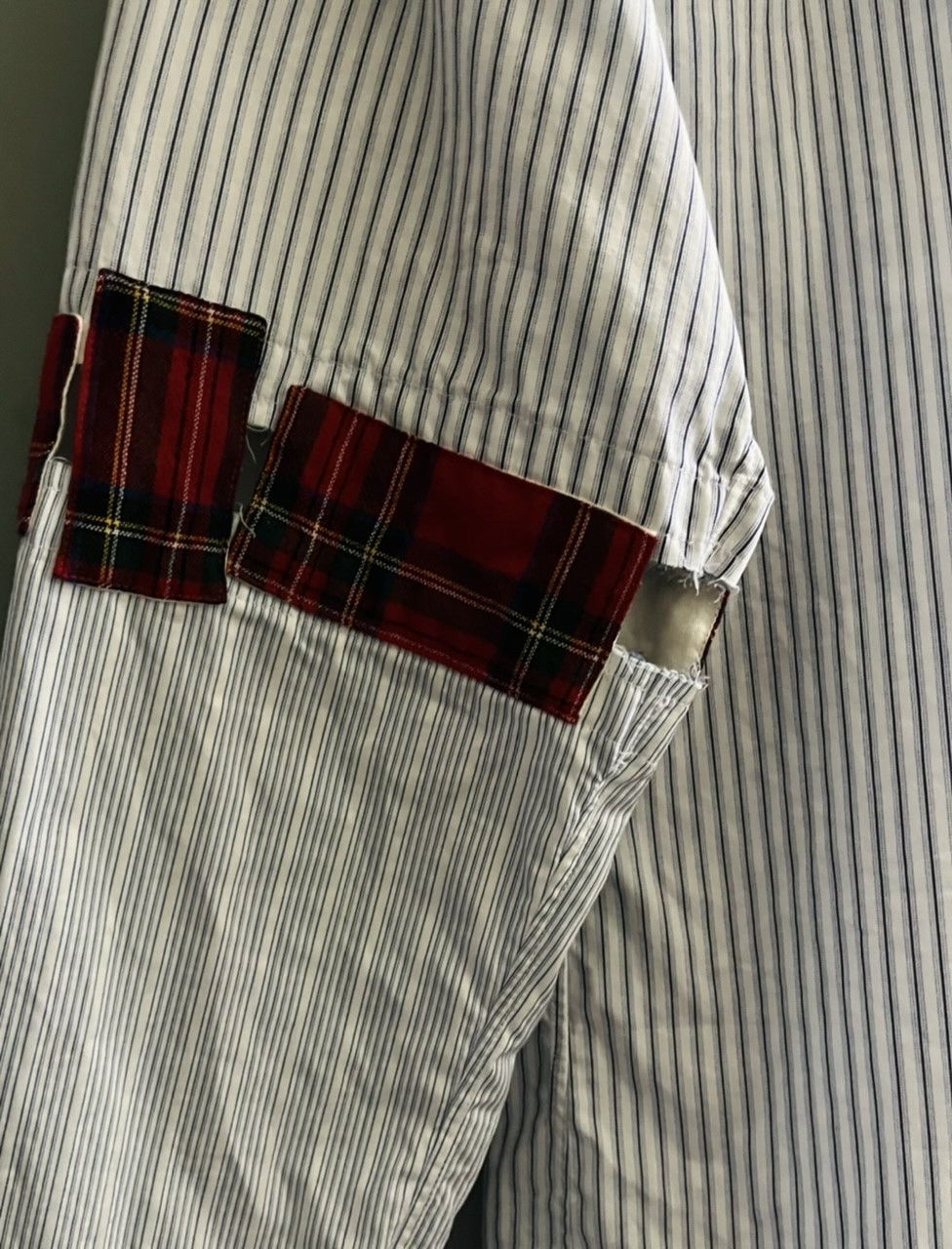 Comme des Garcons SHIRT COMME DES GARCONS SHIRT 16AW STRIPE SHIRT WITH WOOL PATCHES Size US S / EU 44-46 / 1 - 6 Thumbnail