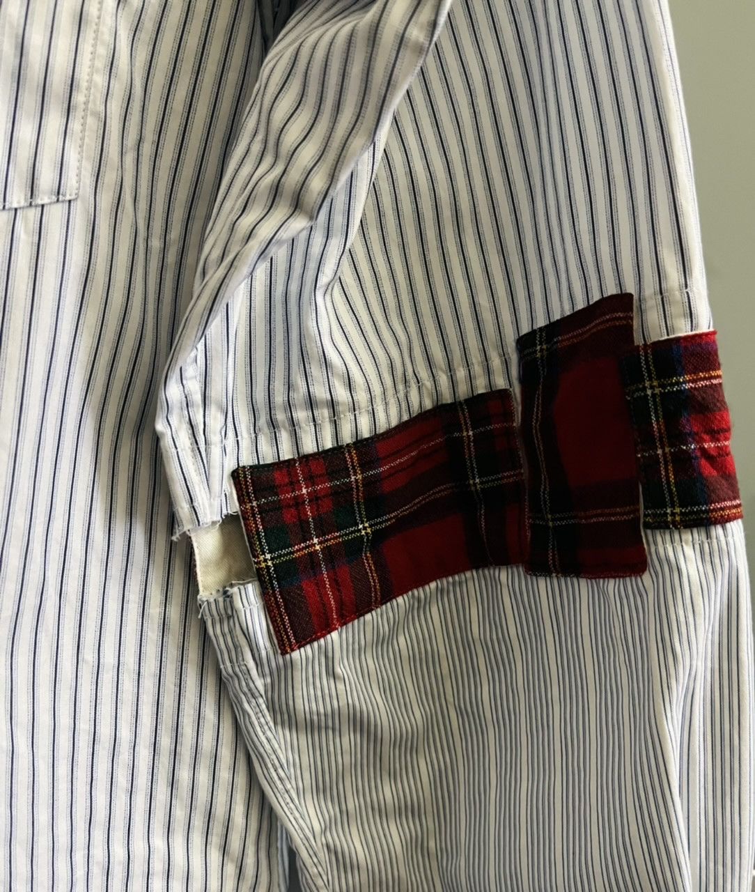 Comme des Garcons SHIRT COMME DES GARCONS SHIRT 16AW STRIPE SHIRT WITH WOOL PATCHES Size US S / EU 44-46 / 1 - 5 Thumbnail
