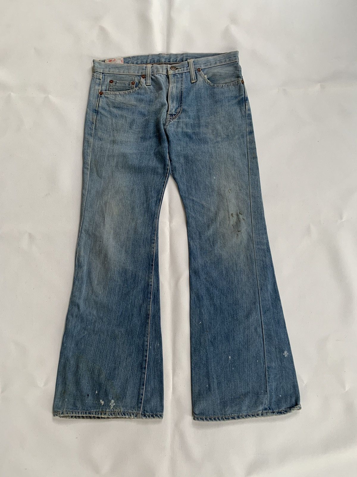 Vintage 70s Flared canton x-west distressed denim jeans