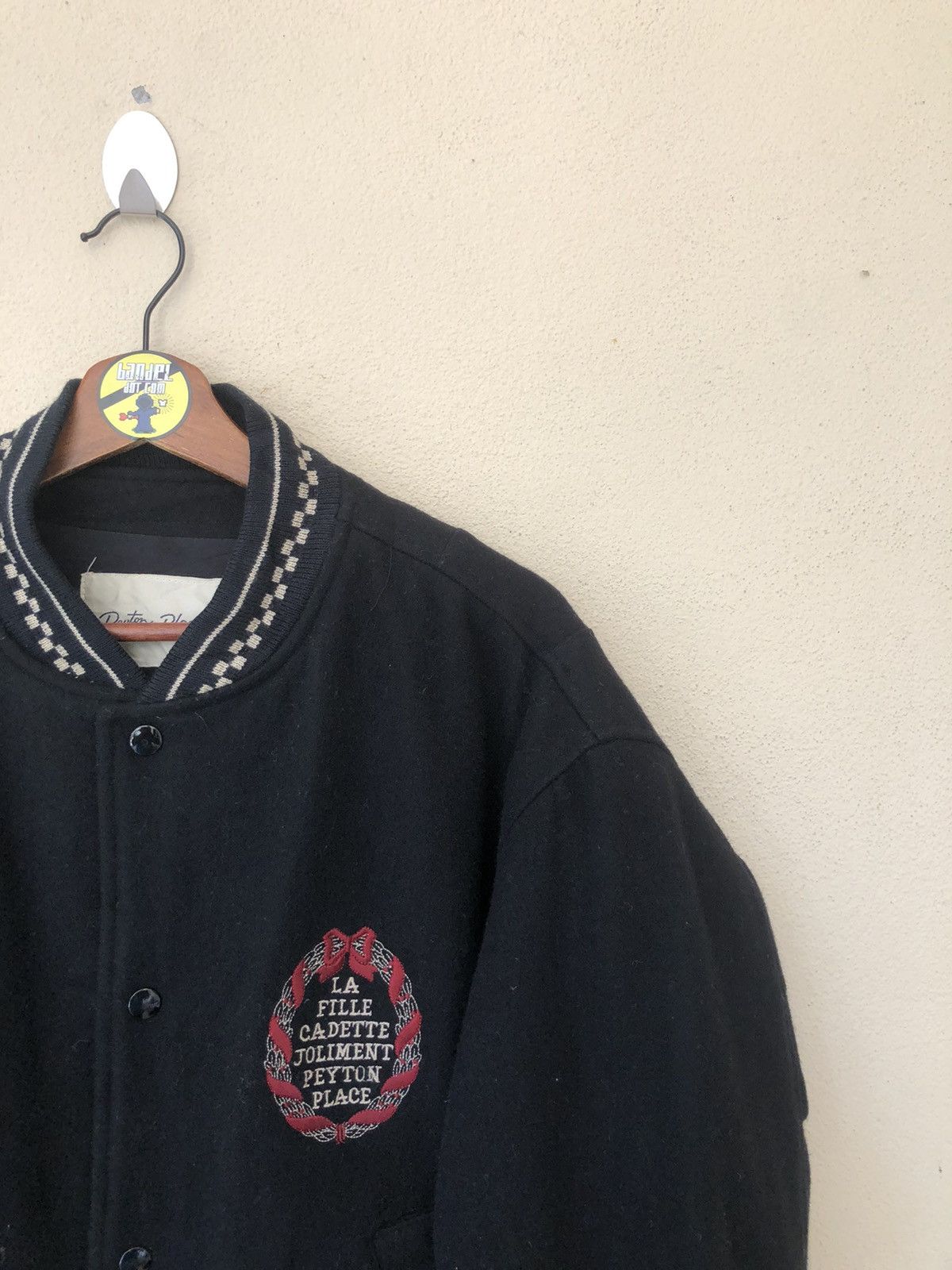 Japanese Brand Vintage Peyton Place/PPFM Black Wool Varsity Size US M / EU 48-50 / 2 - 8 Thumbnail