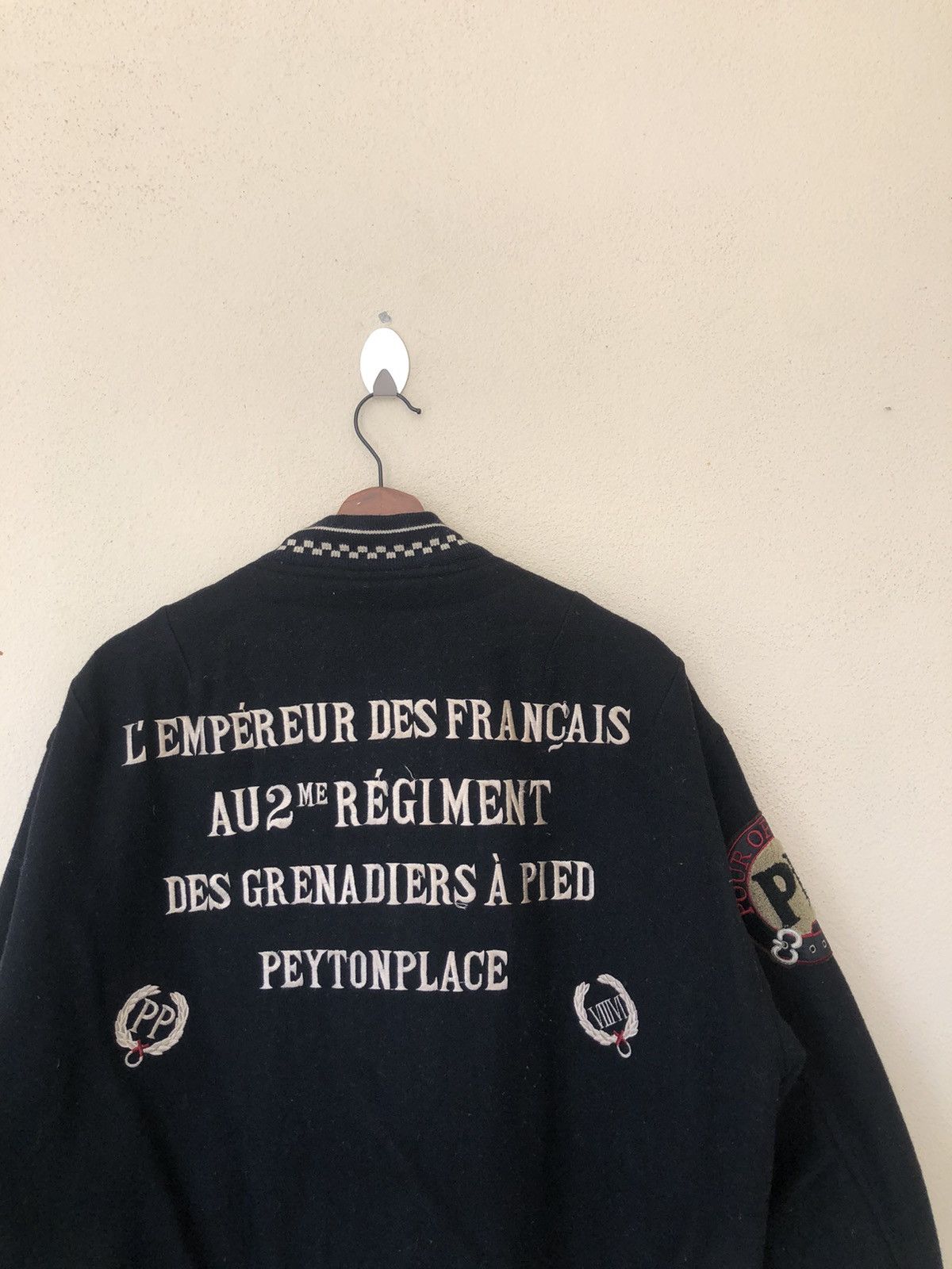 Japanese Brand Vintage Peyton Place/PPFM Black Wool Varsity Size US M / EU 48-50 / 2 - 6 Thumbnail