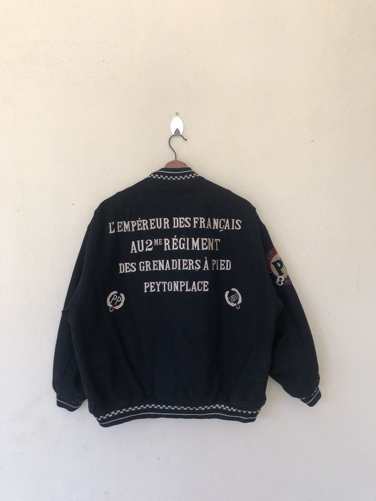 Japanese Brand Vintage Peyton Place/PPFM Black Wool Varsity Size US M / EU 48-50 / 2 - 1 Thumbnail