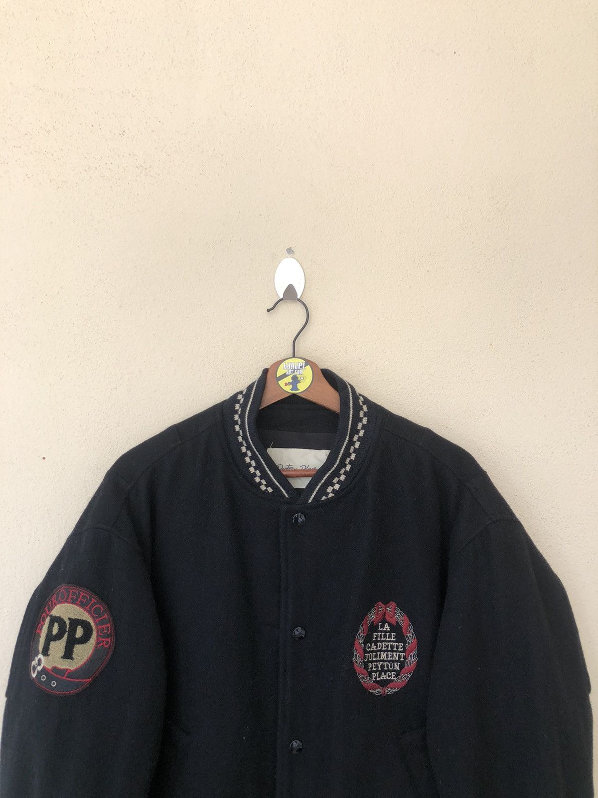 Japanese Brand Vintage Peyton Place/PPFM Black Wool Varsity Size US M / EU 48-50 / 2 - 5 Thumbnail
