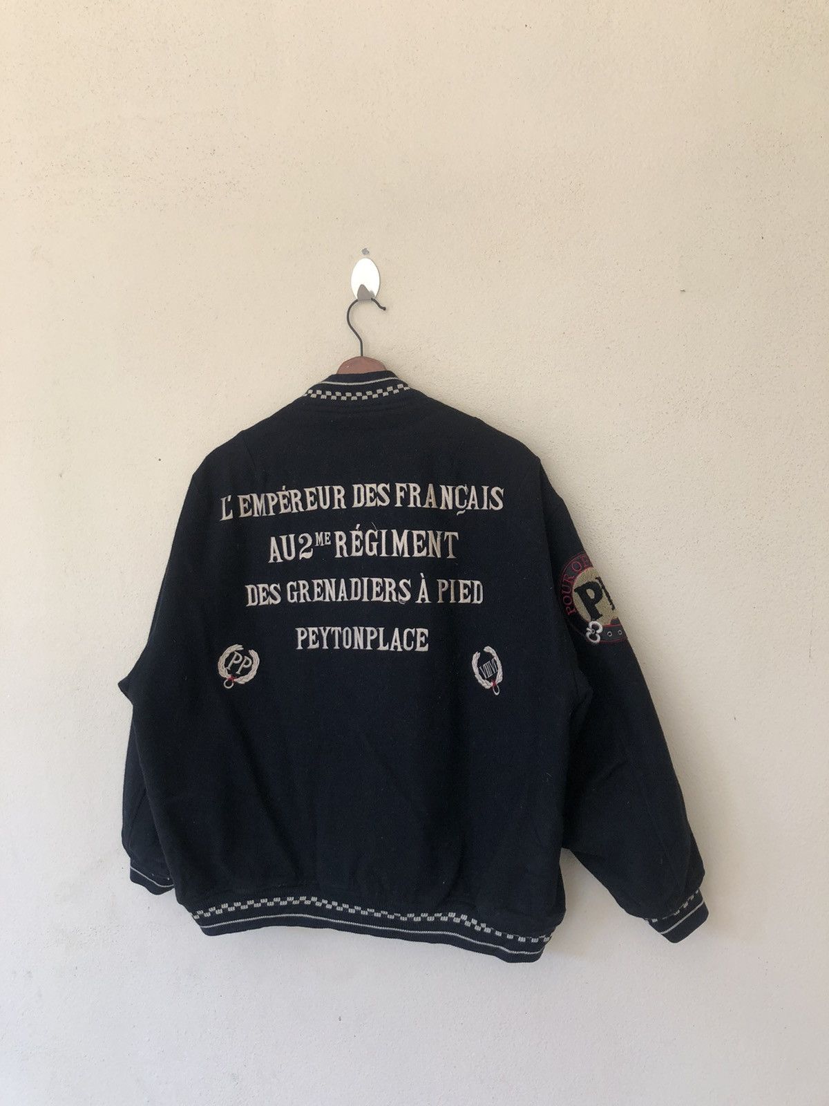 Japanese Brand Vintage Peyton Place/PPFM Black Wool Varsity Size US M / EU 48-50 / 2 - 4 Thumbnail